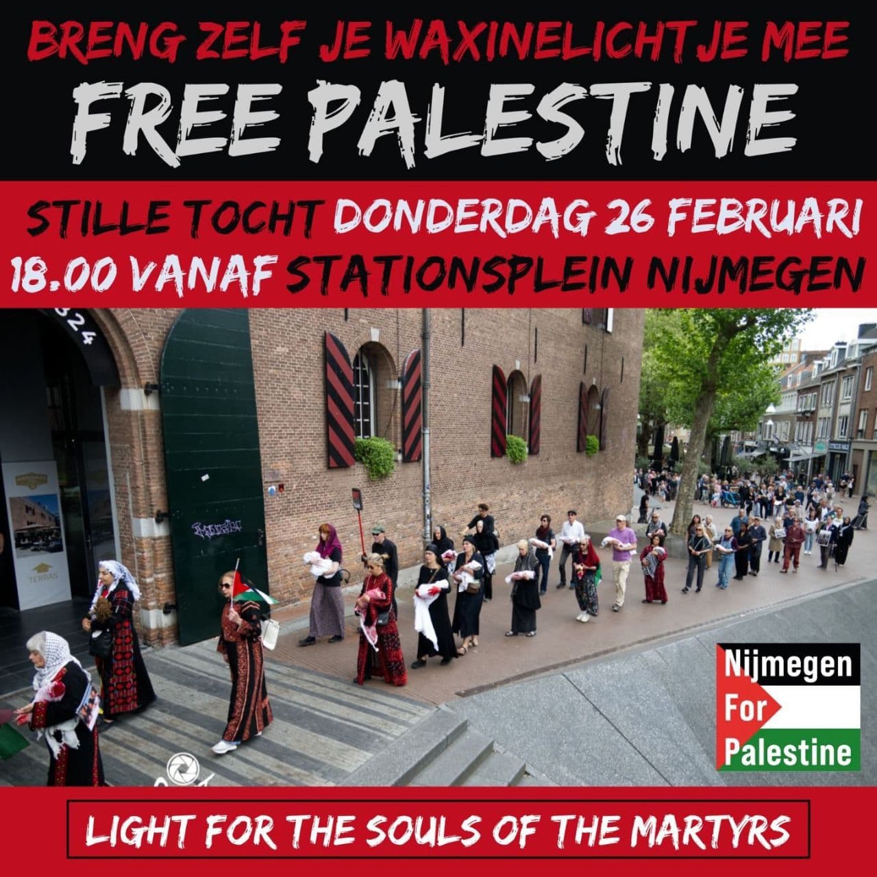 BRENG ZELF JE WAXINELICHT JE MEE FREE PALESTINE