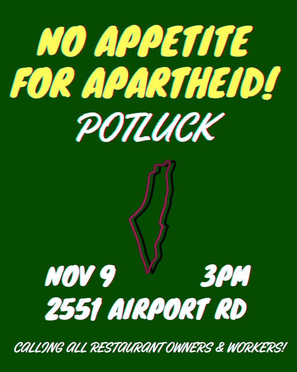 NO APPETITE FOR APARTHEID!