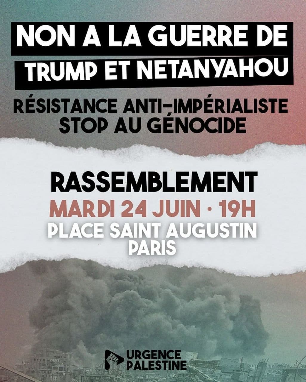 NON A LA GUERRE DE TRUMP ET NETANYAHOU