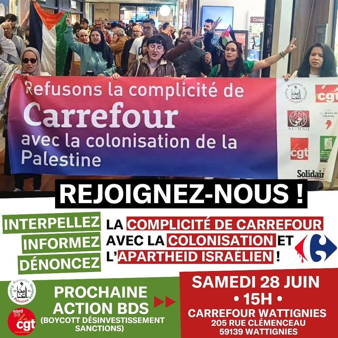 ISRAËL CRIMINEL - CARREFOUR COMPLICE