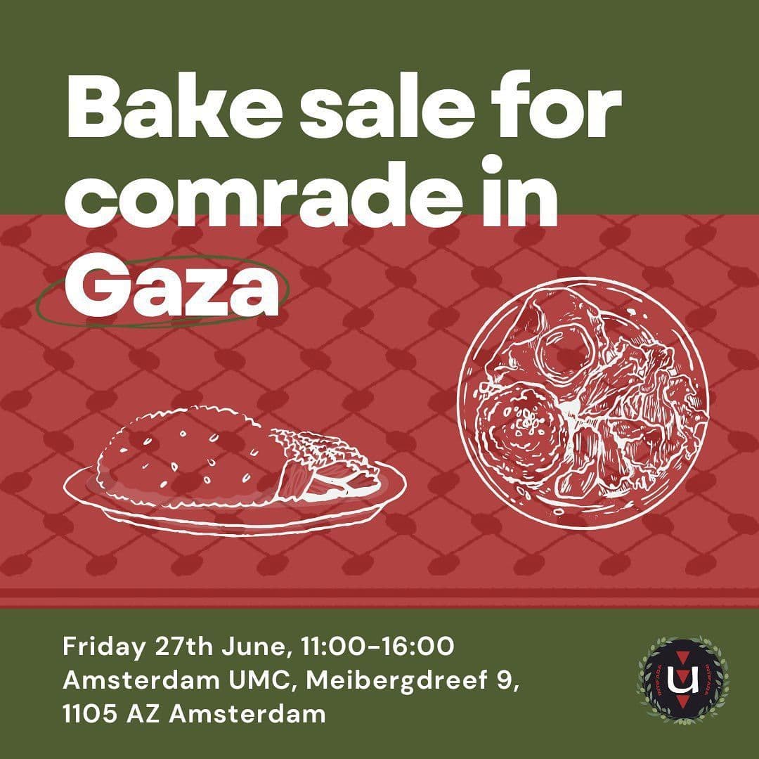 Bake sale for comrade in Gaza