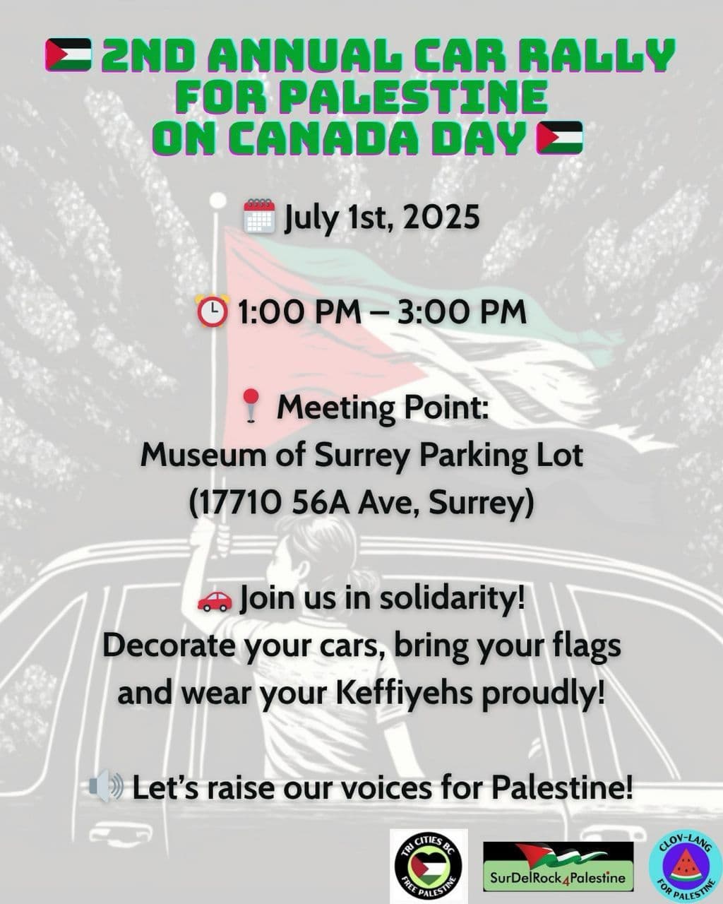 2ND ANNUAL CAR RALLY FOR PALESTINE ON CANADA DAY