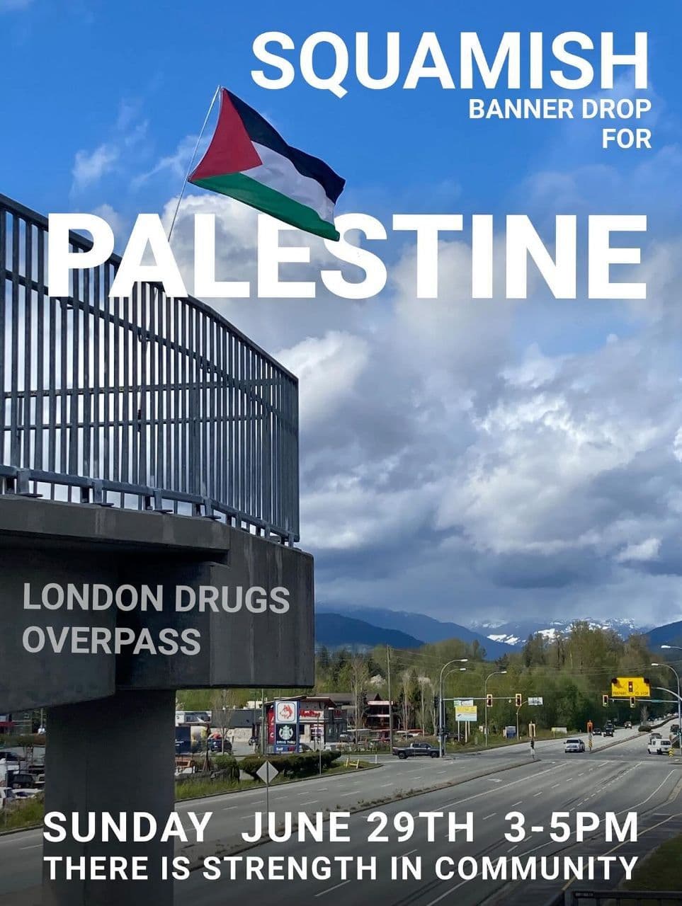 SQUAMISH BANNER DROP FOR PALESTINE
