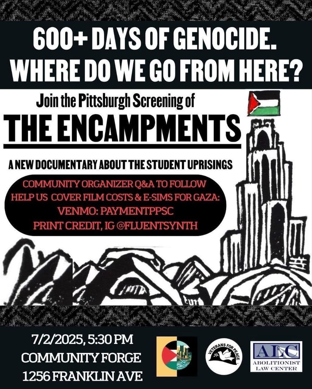 Join the Pittsburgh Screening of “THE ENCAMPMENTS“
