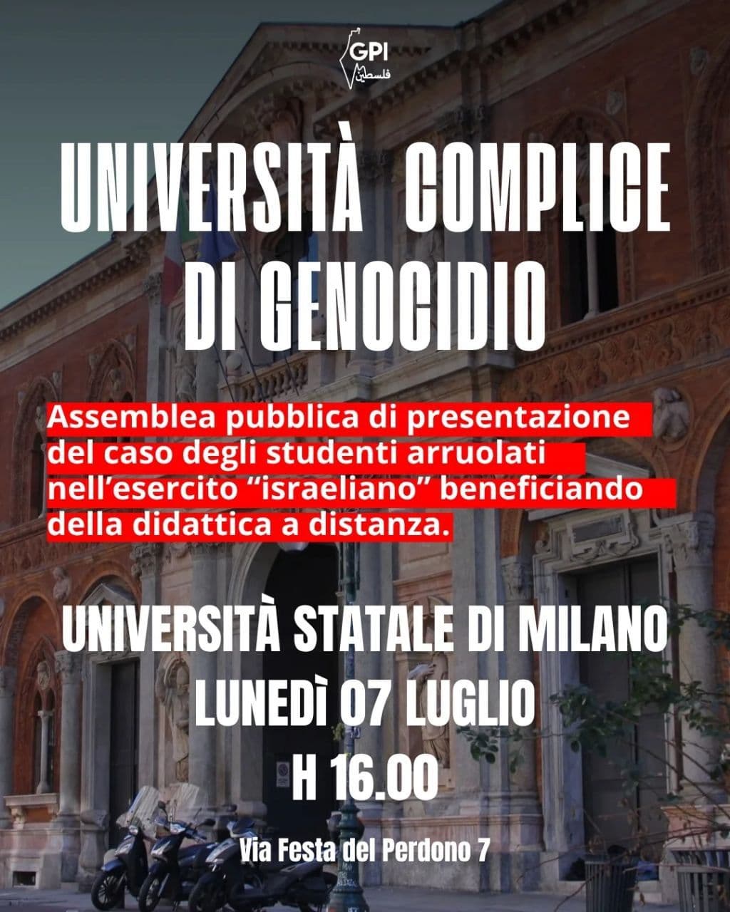 UNIVERSITÀ COMPLICE DI GENOCIDIO