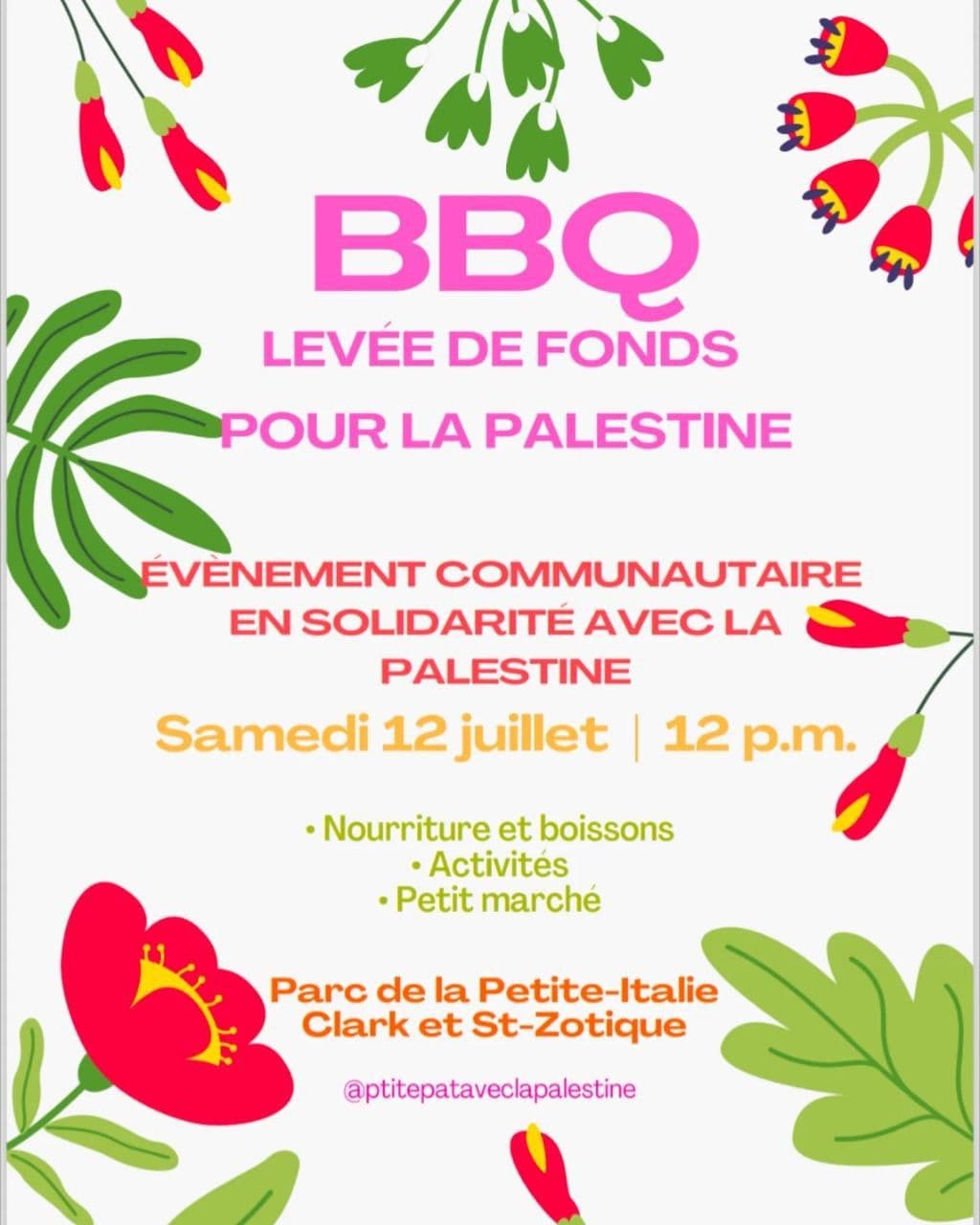 BBQ LEVÉE DE FONDS POUR LA PALESTINE