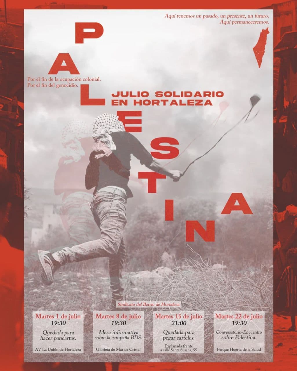 PALESTINE JULIO SOLIDARIO EN HORTALEZA (Mesa informativa sobre la campaña BDS)