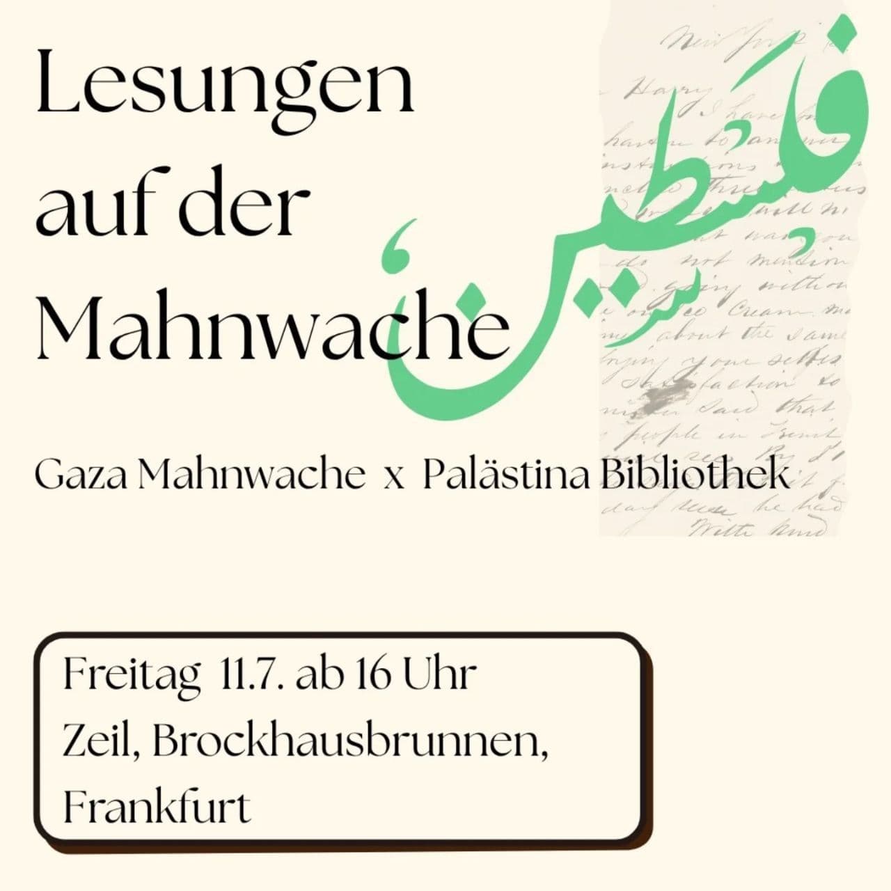 Lesungen auf der Mahnwache