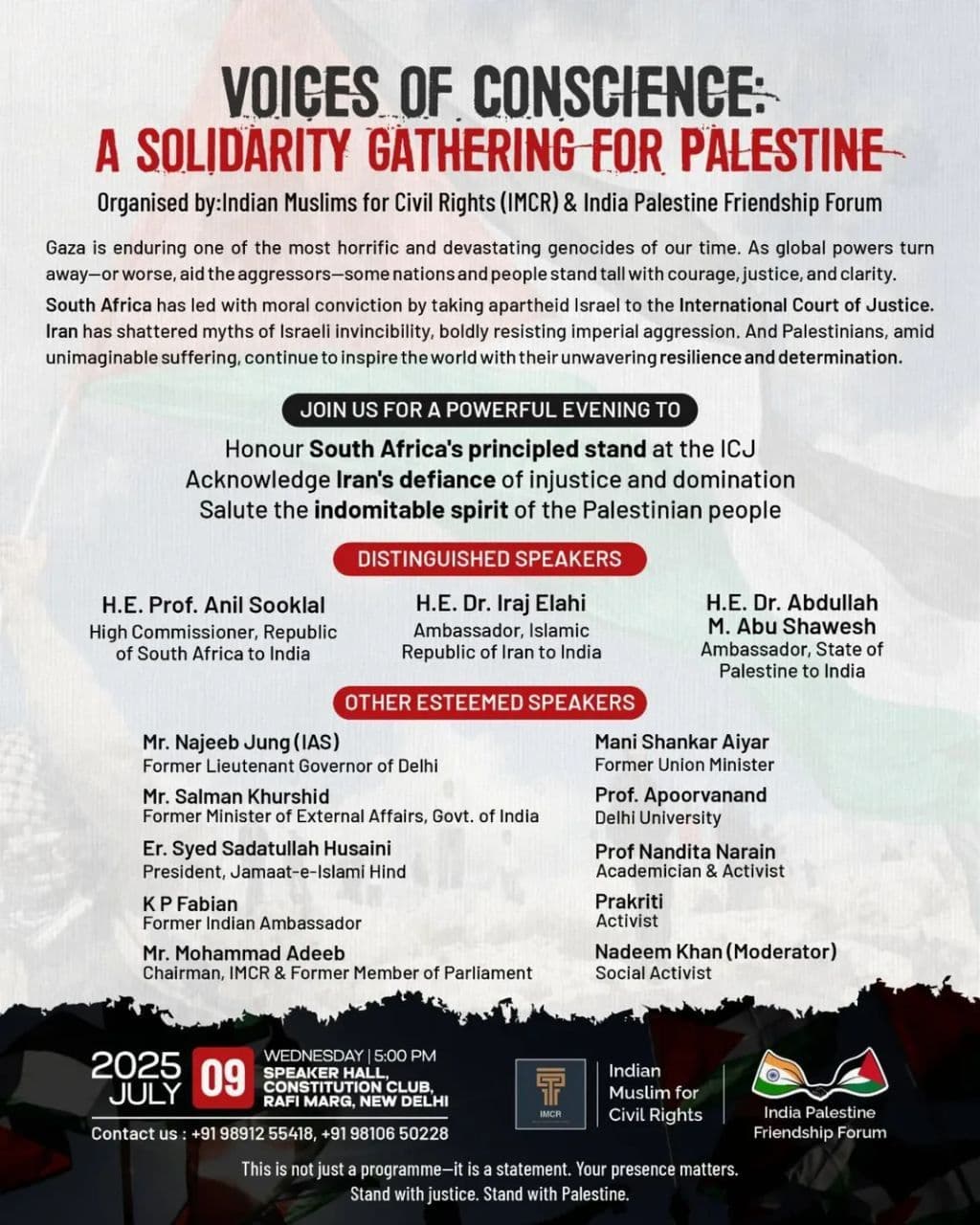 VOICES OF CONSCIENCE: A SOLIDARITY GATHERING FOR PALESTINE