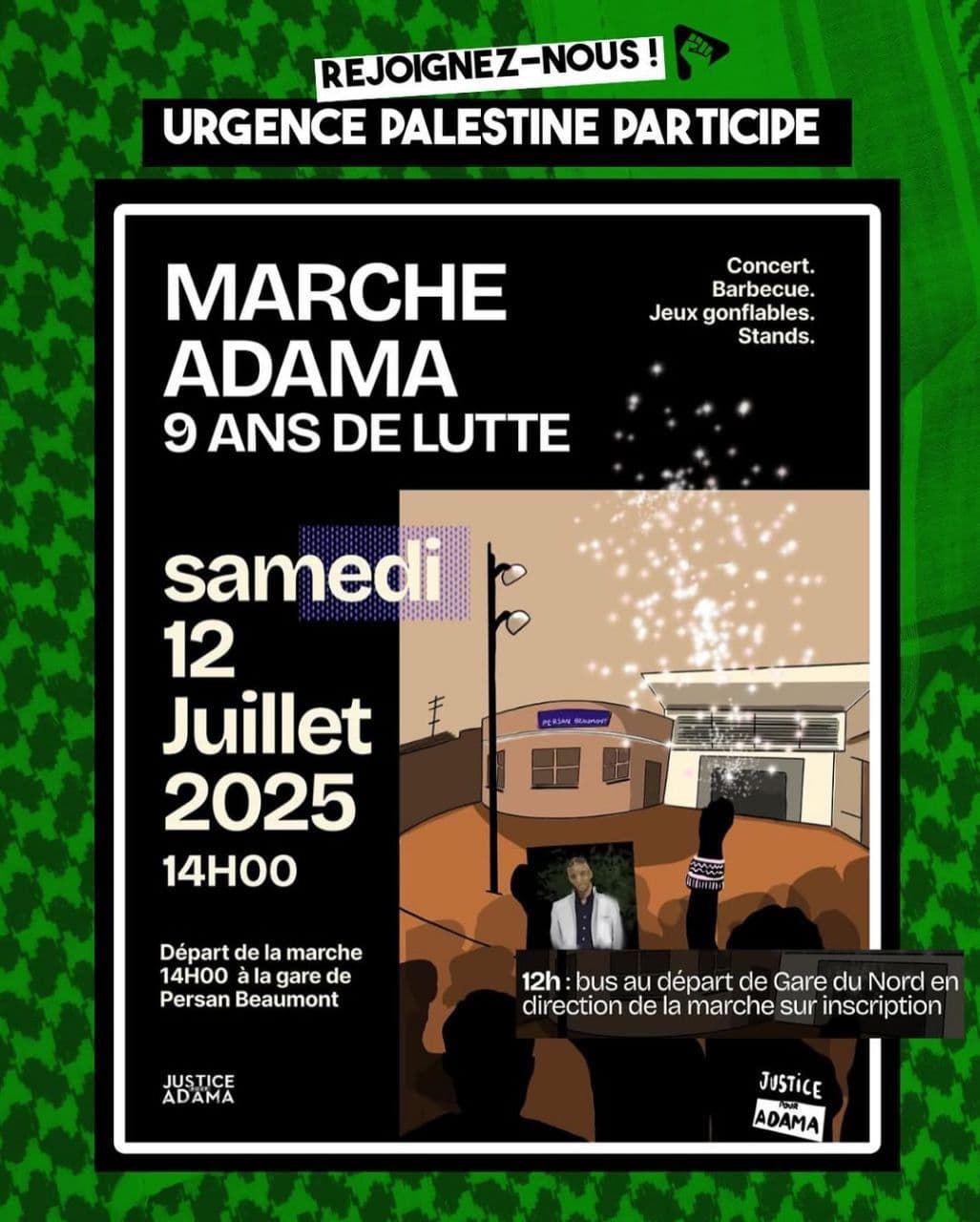Urgence Palestine participe à la marche Adama !
