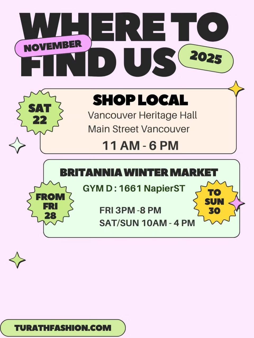 WHERE TO FIND US / Vancouver Heritage Hall Main Street Vancouver