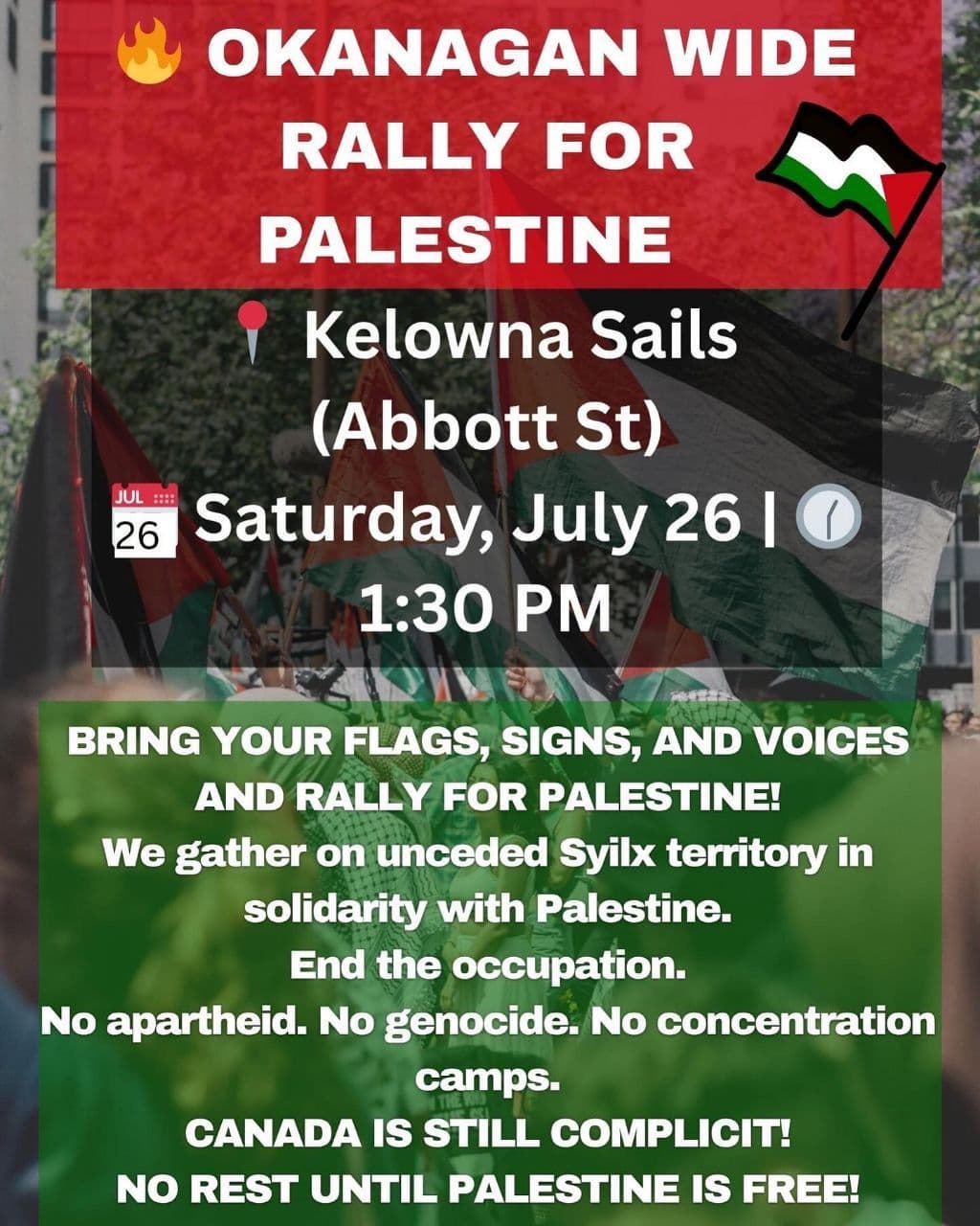 OKANAGAN STANDS FOR PALESTINE
