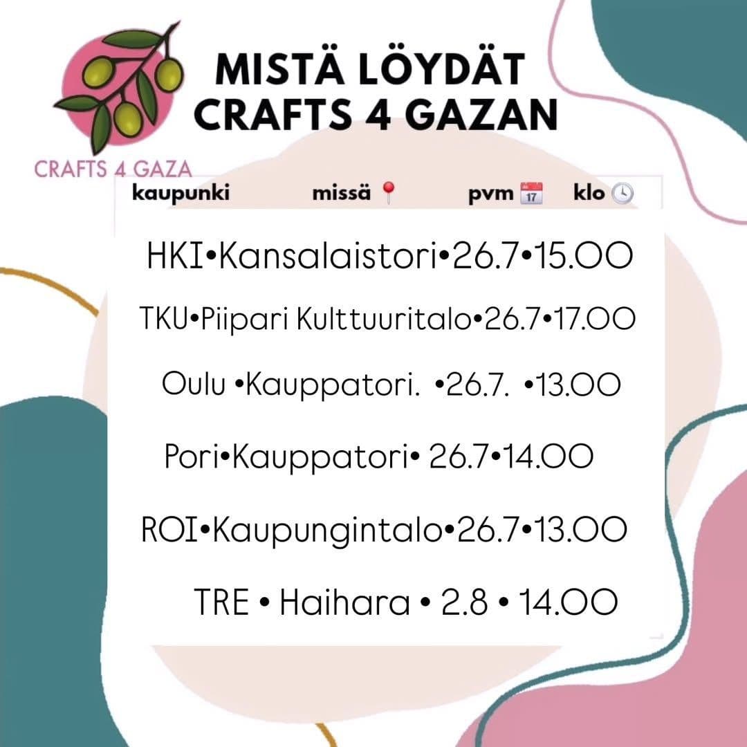 MISTÄ LÖYDÄT CRAFTS 4 GAZAN (Oulu)