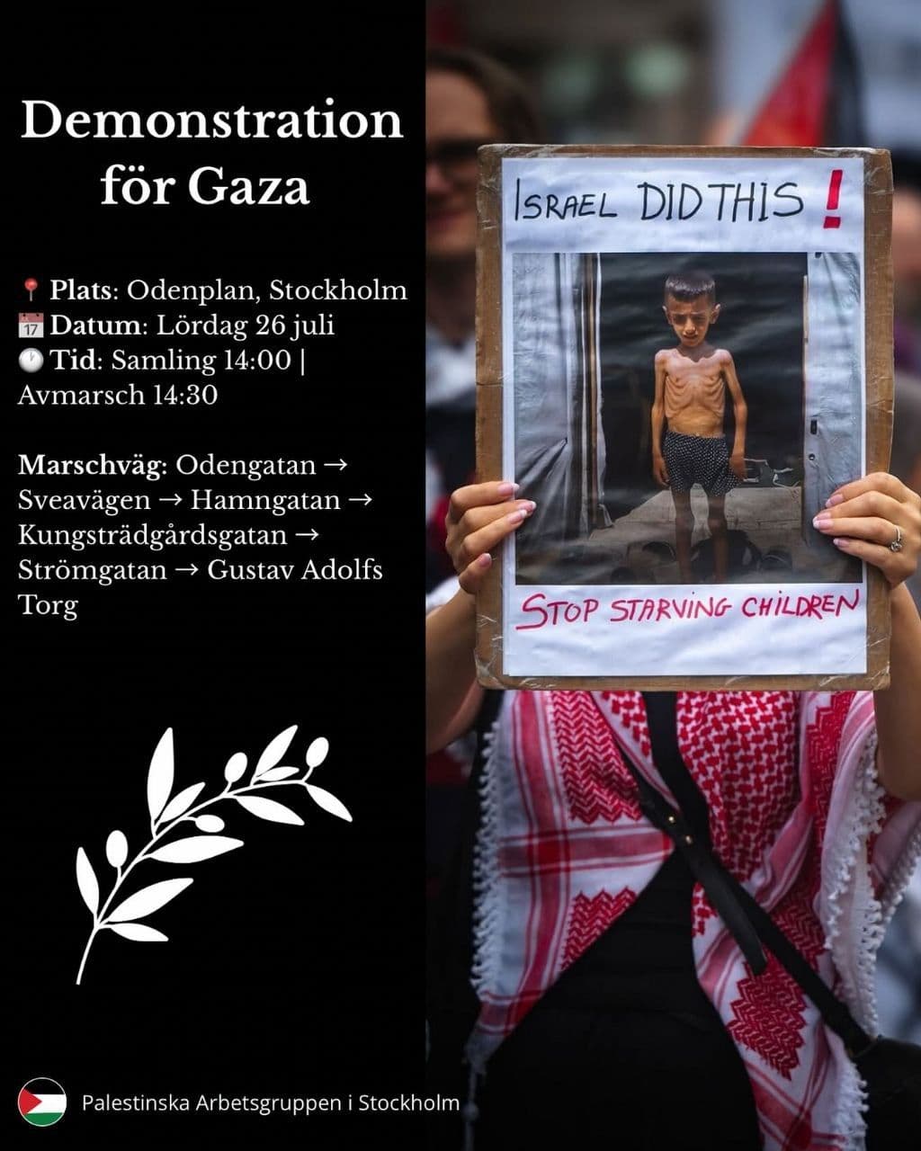 Demonstration för Gaza