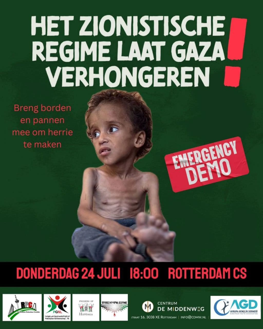 HET ZIONISTISCHE REGIME LAAT GAZA VERHONGEREN