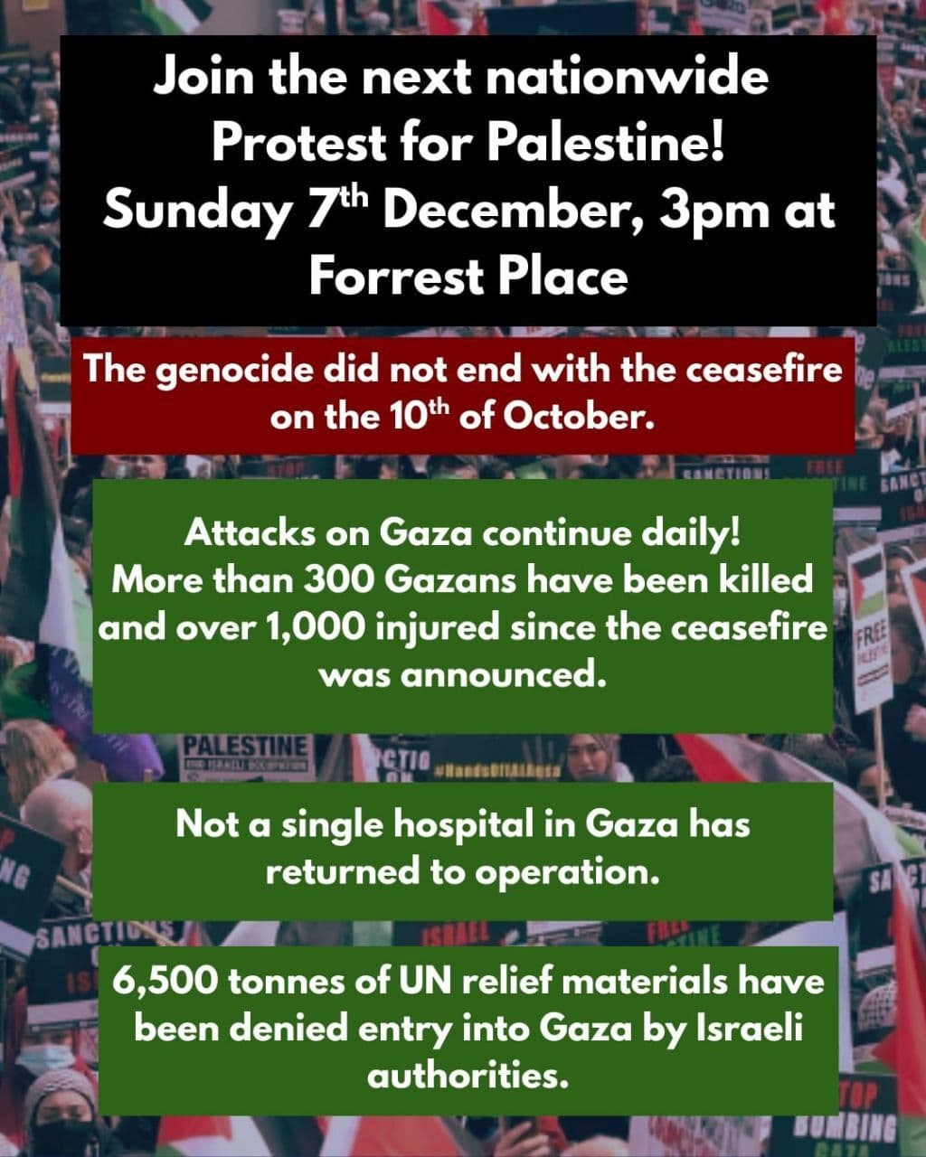 Join the next nationwide Protest for Palestine!