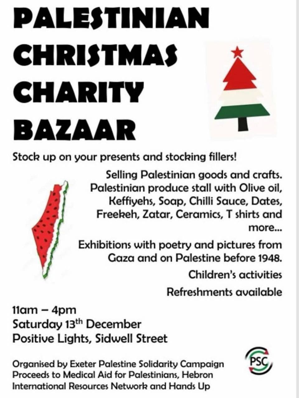 PALESTINIAN CHRISTMAS CHARITY BAZAAR