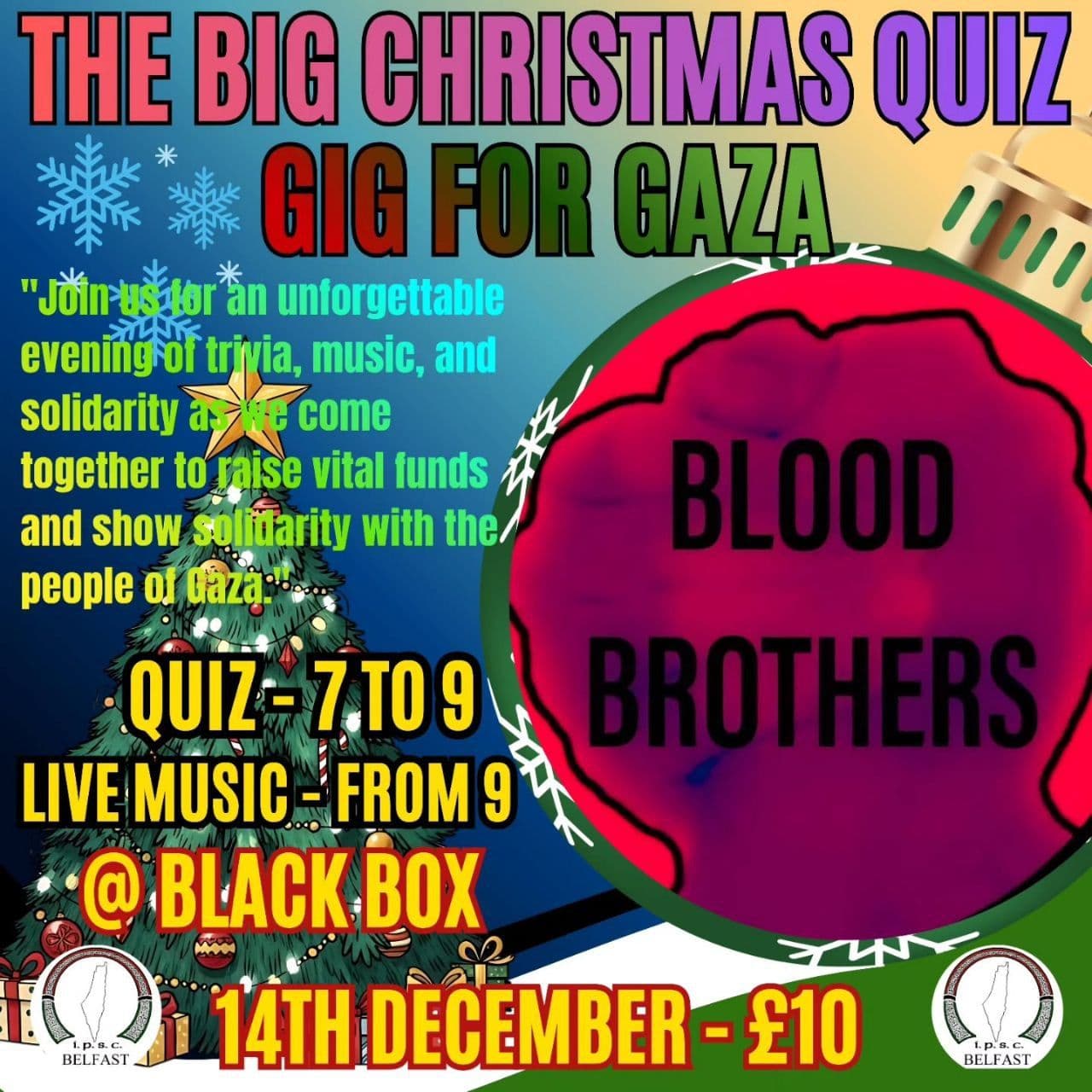 THE BIG CHRISIMAS QUIZ GIG FOR GAZA