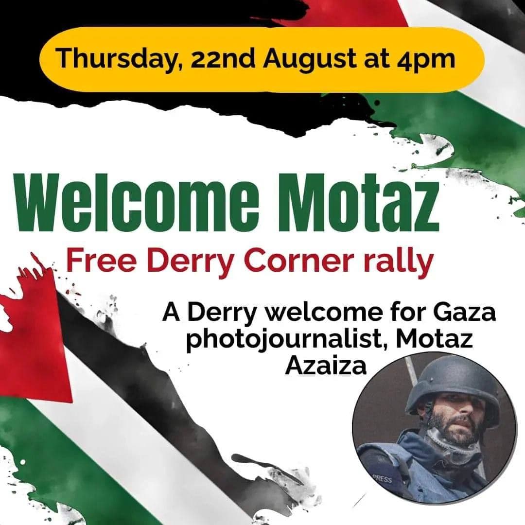 Welcome Motaz Free Derry Corner rally