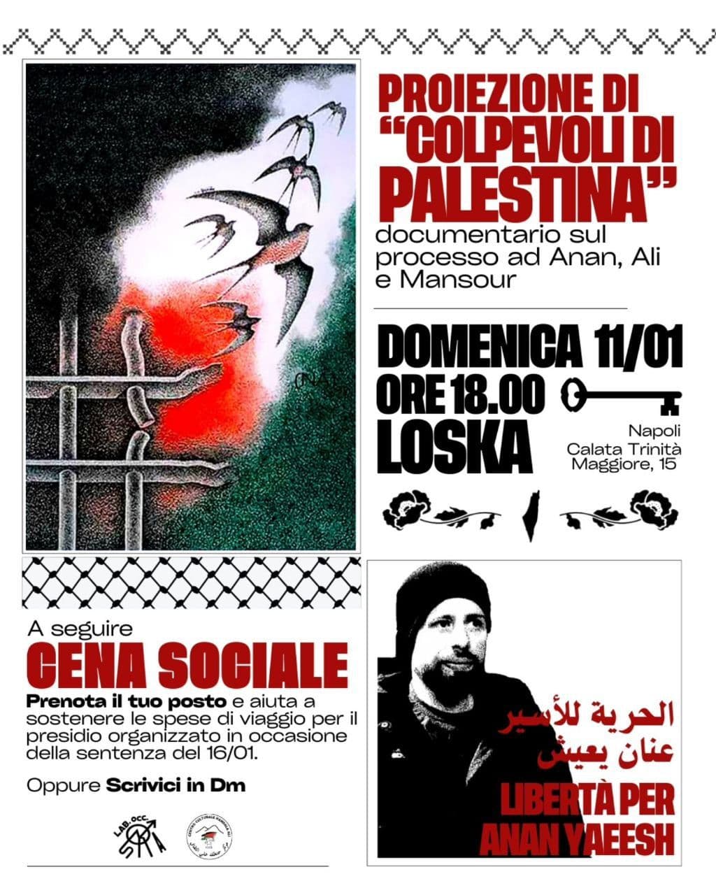 PROIEZIONE DI "COLPEVOLIDI PALESTINA"