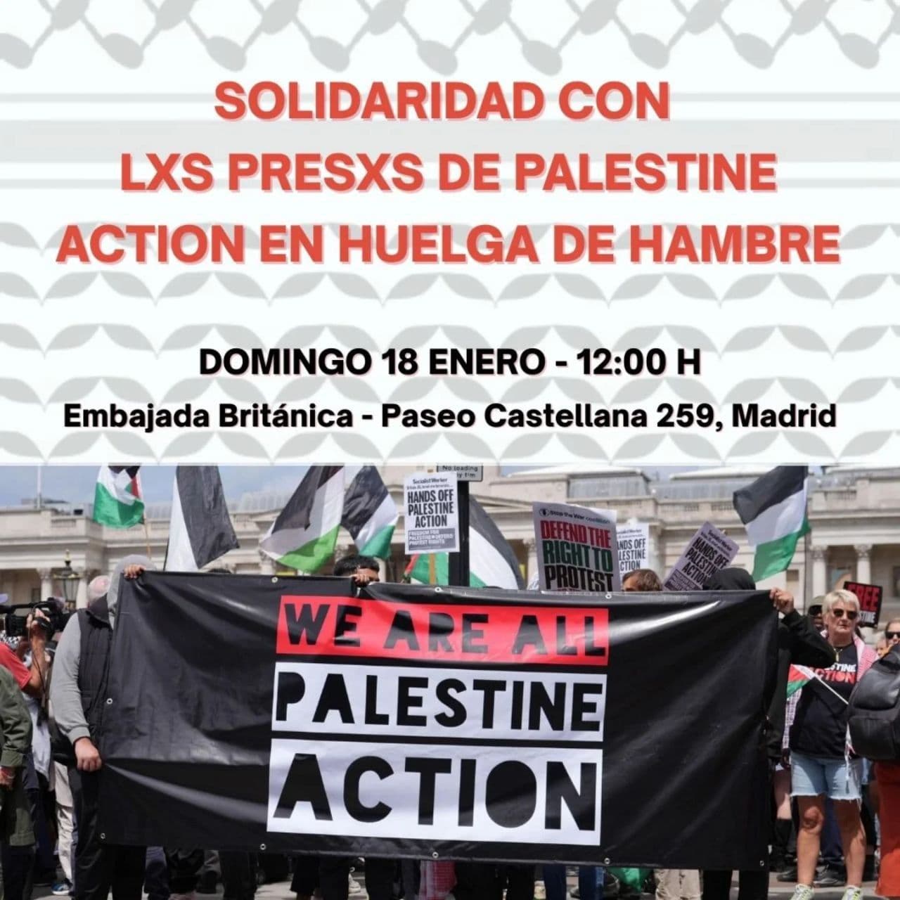SOLIDARIDAD CON LXS PRESXS DE PALESTINE ACTION EN HUELGA DE HAMBRE