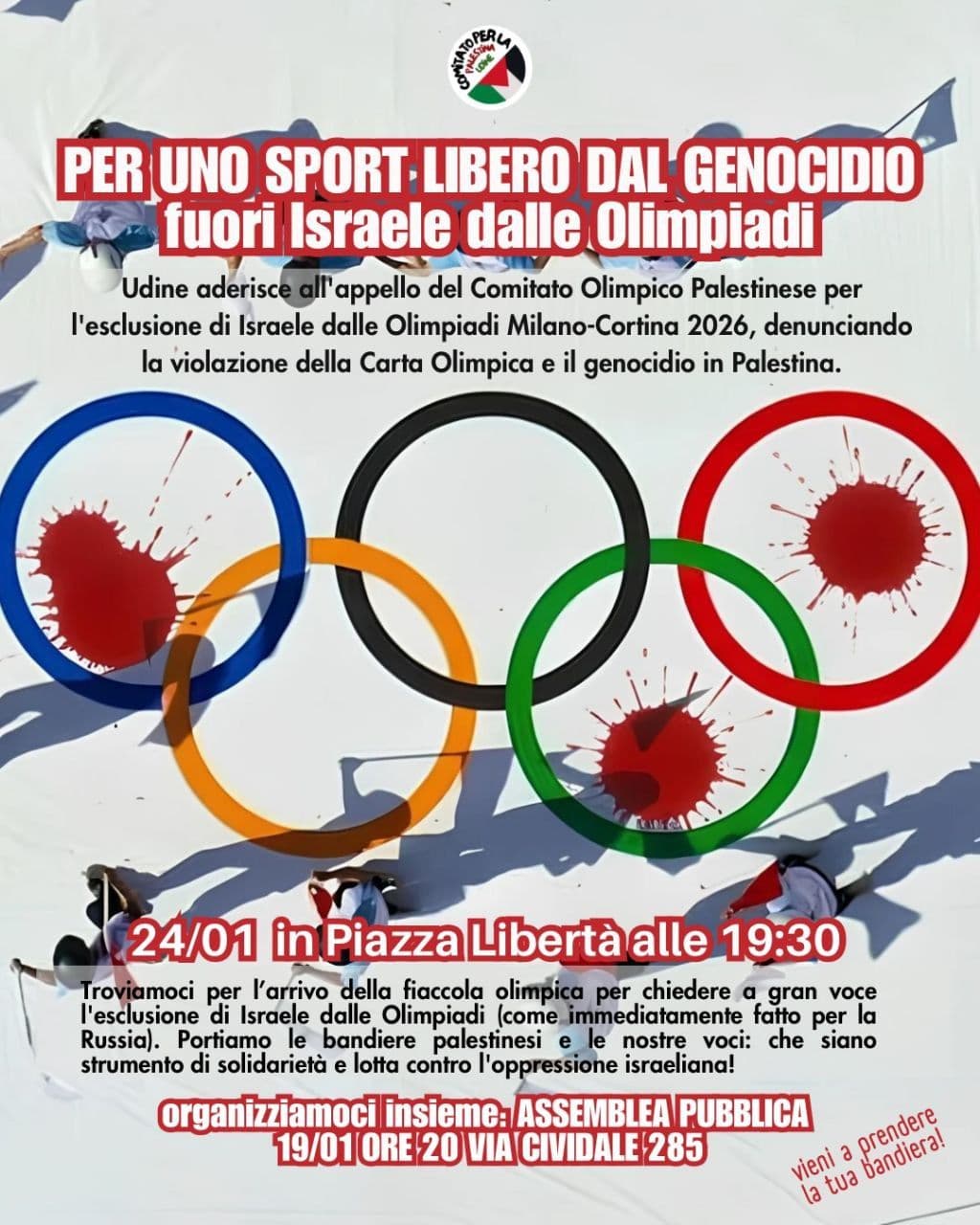 PER UNO SPORT-LIBERO DAL GENOCIDIO fuori Israele dalle Olimpiadi