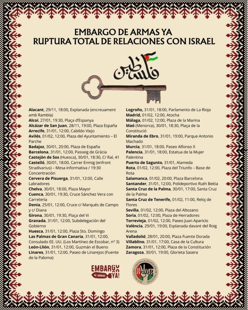 EMBARGO DE ARMAS YA RUPTURA TOTAL DE RELACIONES CON ISRAEL / Zaragoza