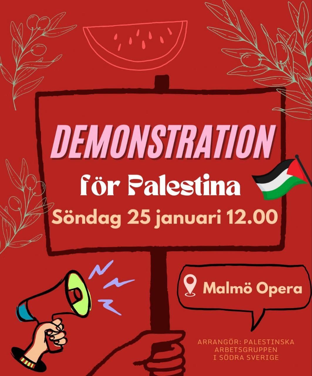 DEMONSTRATION för Palestina
