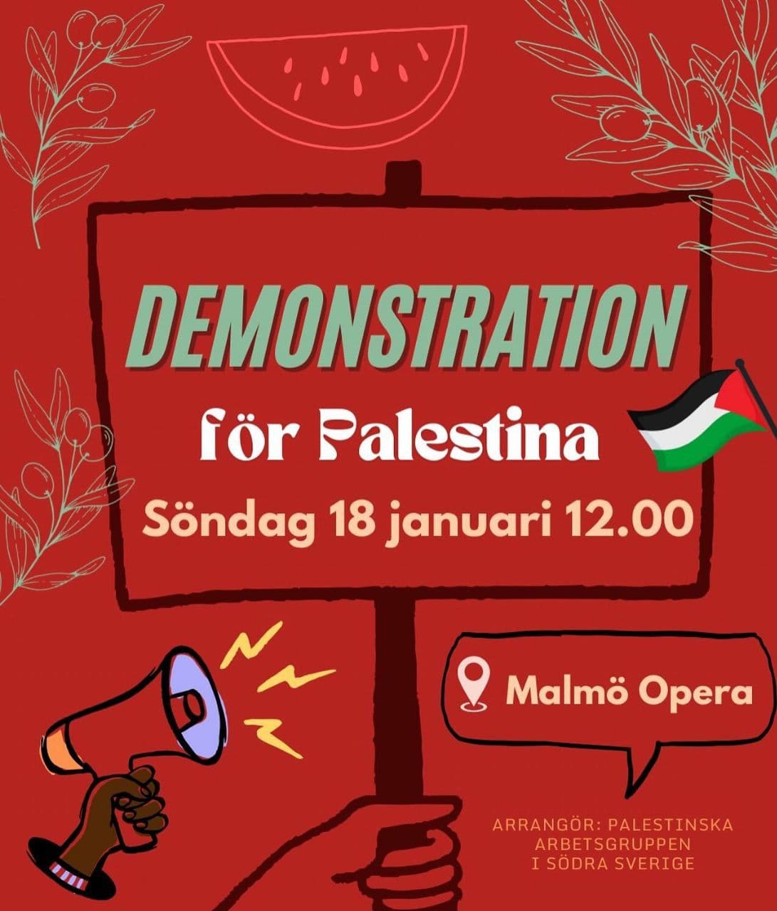 DEMONSTRATION för Palestina