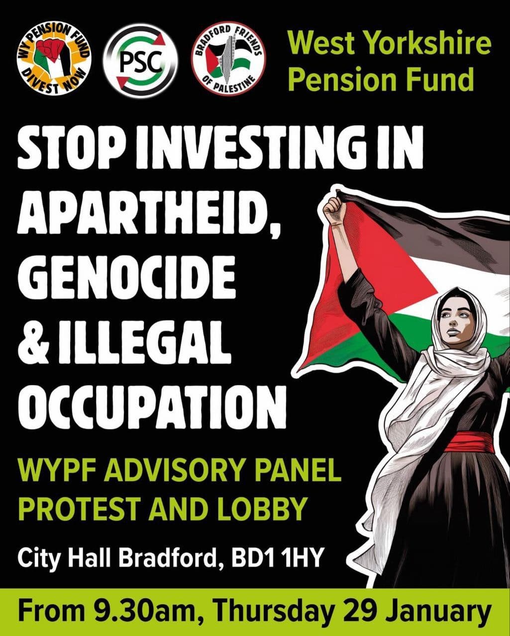STOP INVESTING IN APARTHEID, GENOCIDE & ILLEGAL OCCUPATION