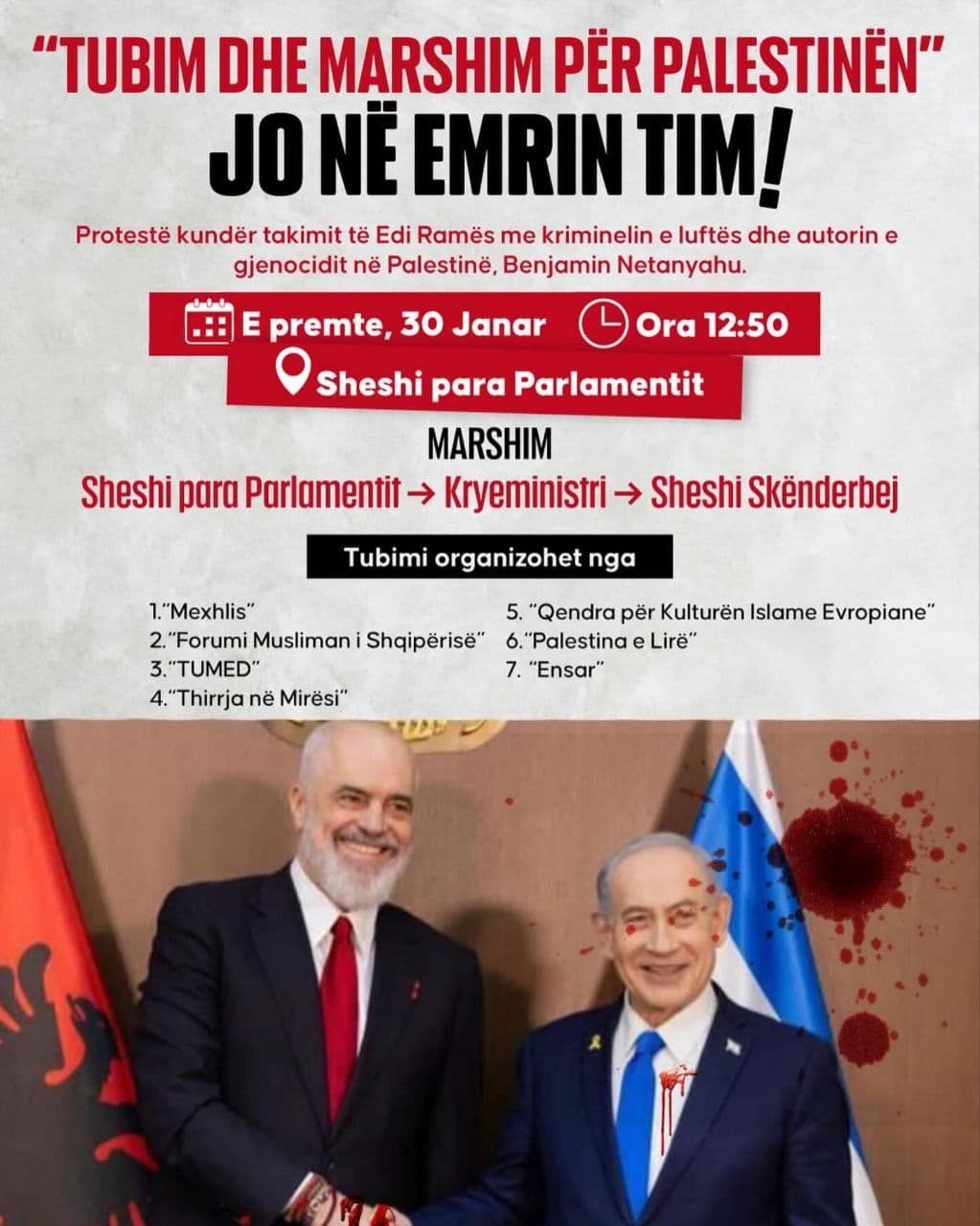 "TUBIM DHE MARSHIM PËR PALESTINËN"