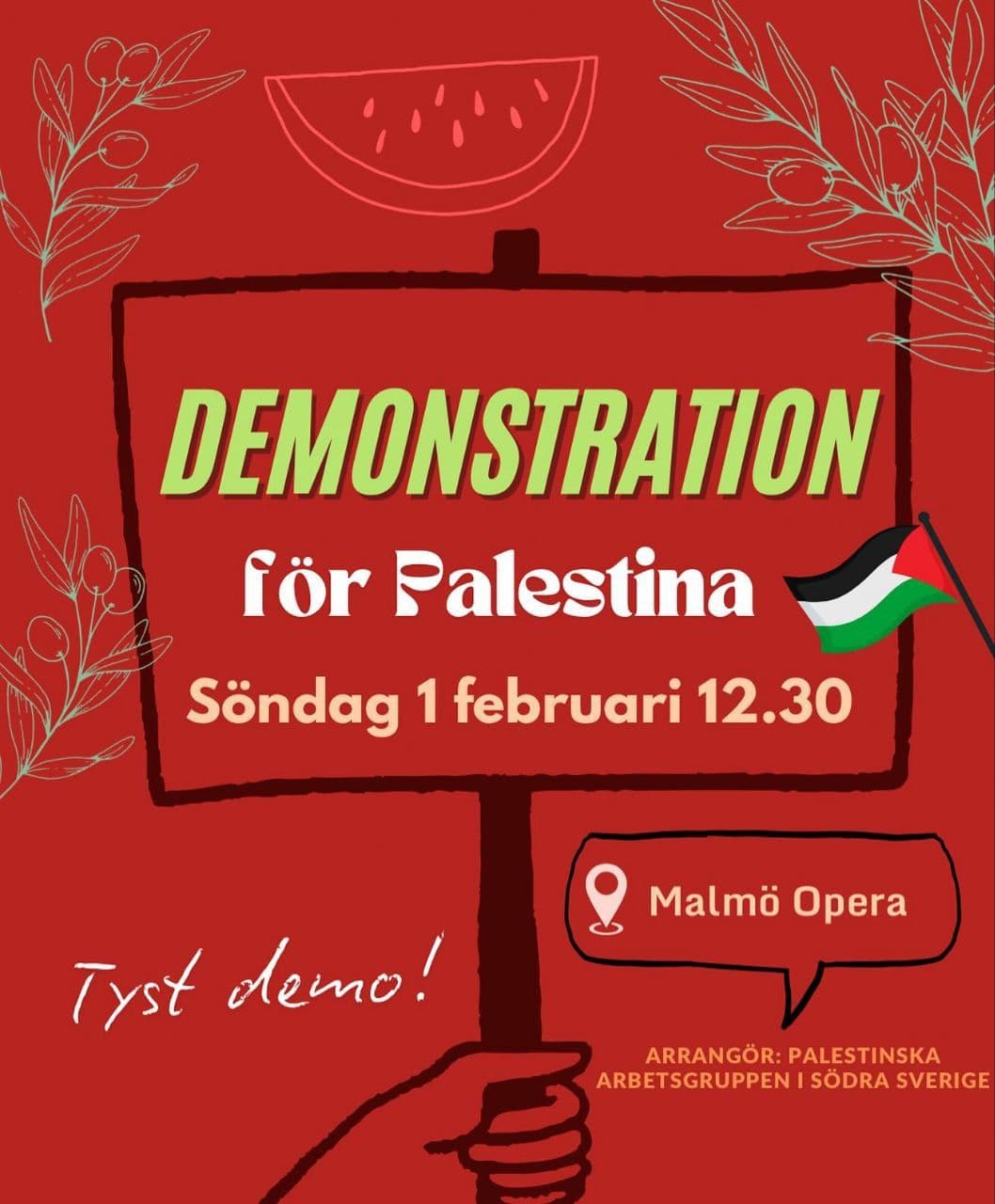 DEMONSTRATION för Palestina
