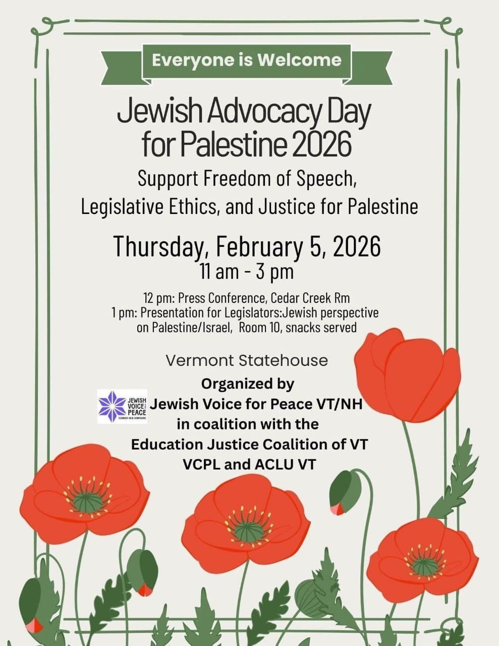 Jewish Advocacy Day for Palestine 2026