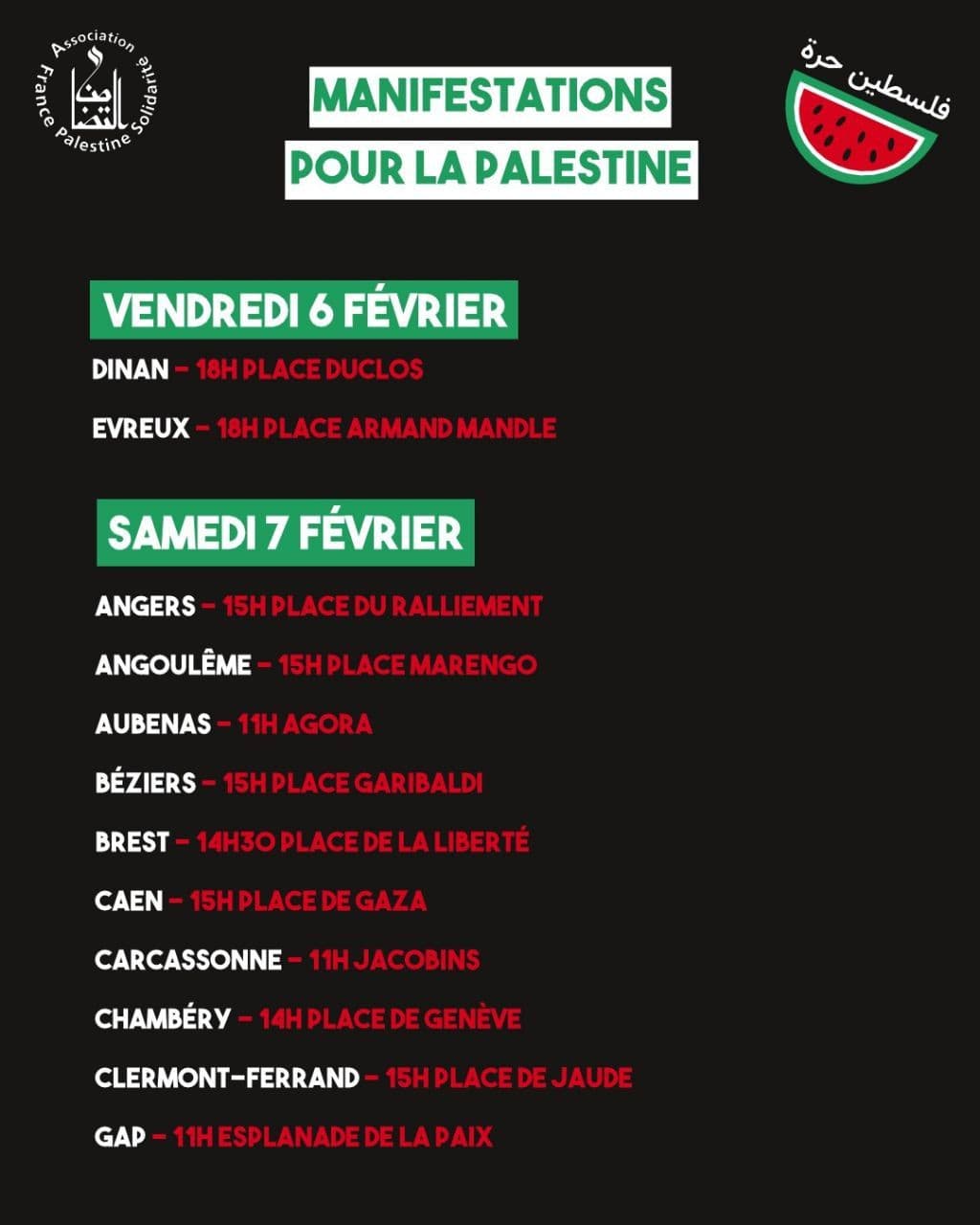 MANIFESTATIONS POUR LA PALESTINE / Angers