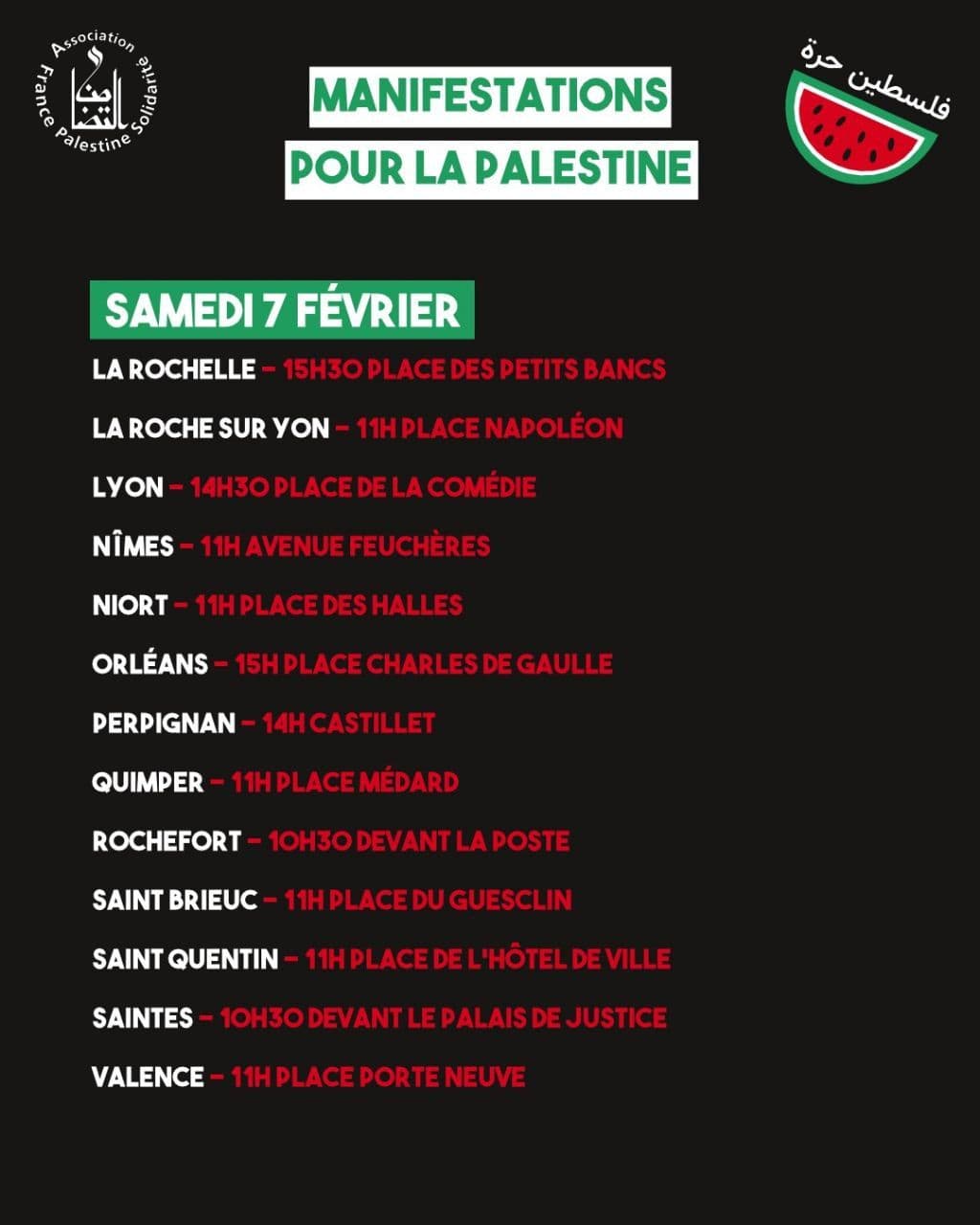 MANIFESTATIONS POUR LA PALESTINE / Valence