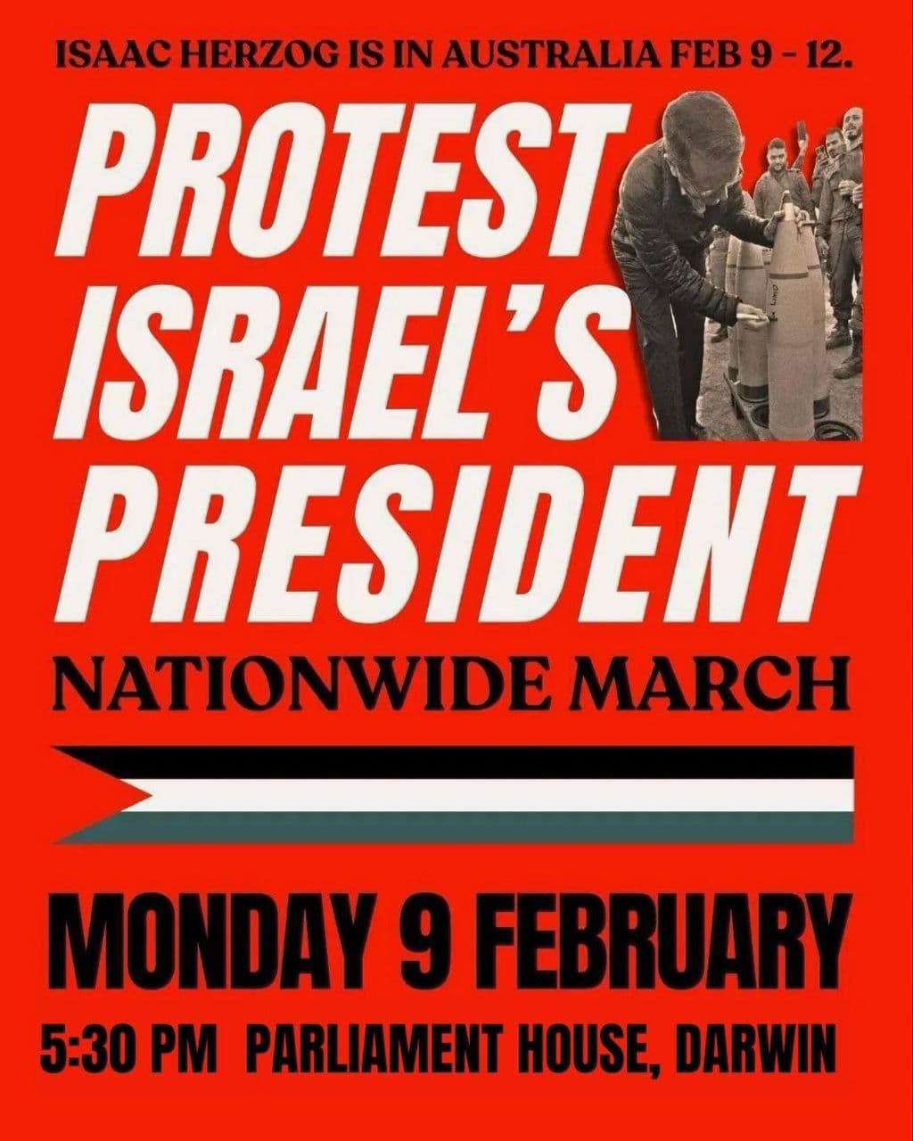 PROTEST ISRAEL'S PRESIDENT / Darwin