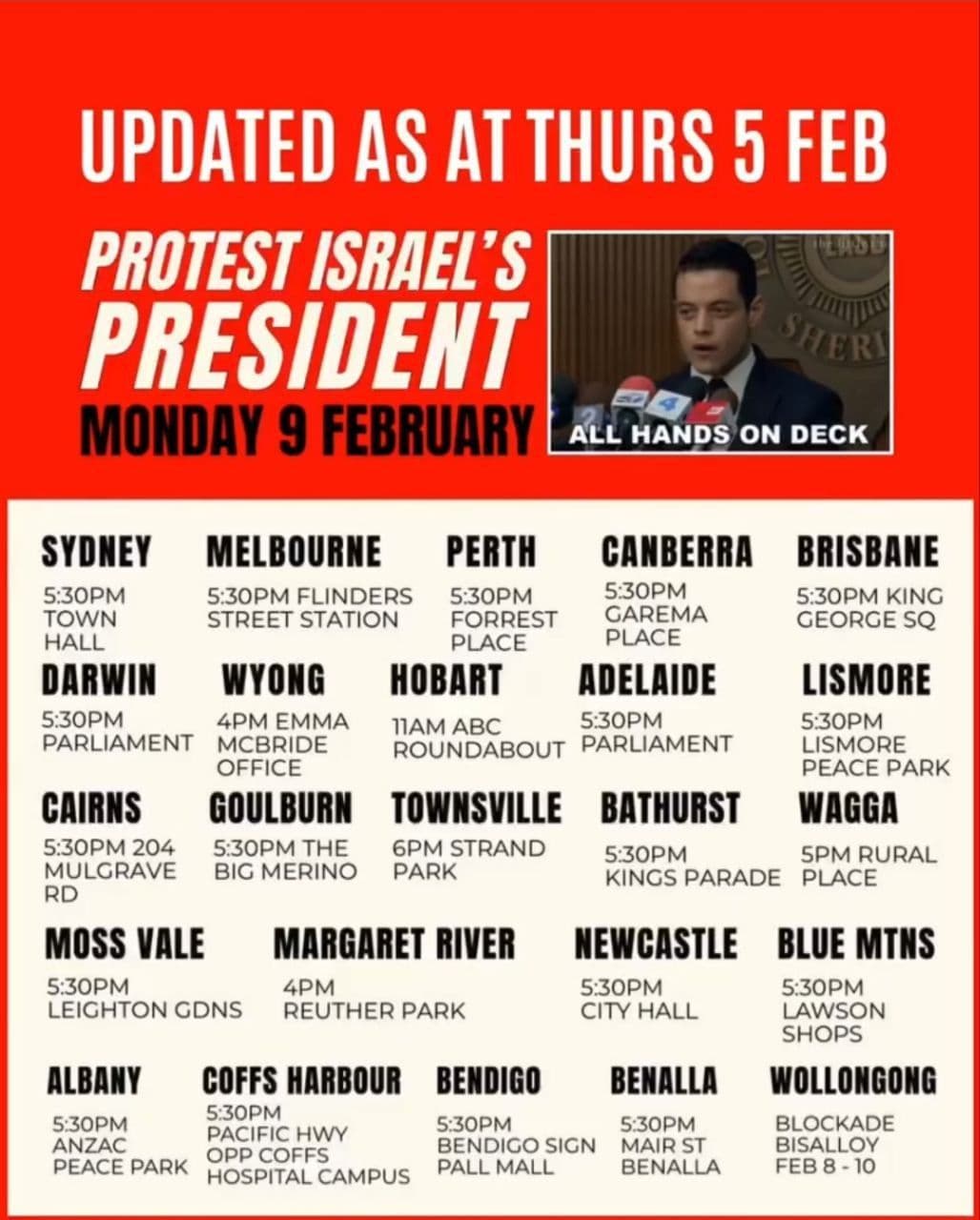 PROTEST ISRAEL'S PRESIDENT