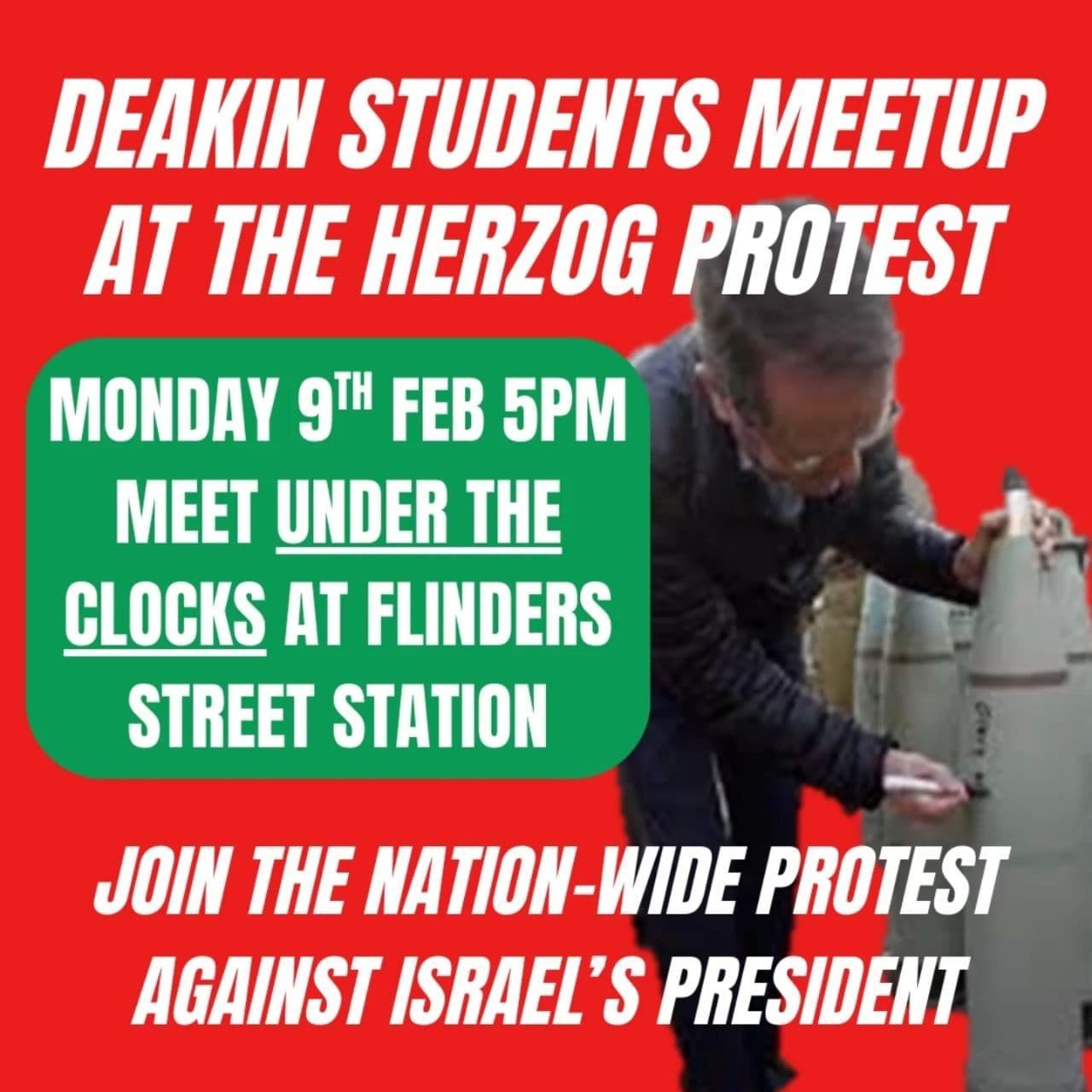 DEAKIN STUDENTS MEETUP AT THE HERZOG PROTEST