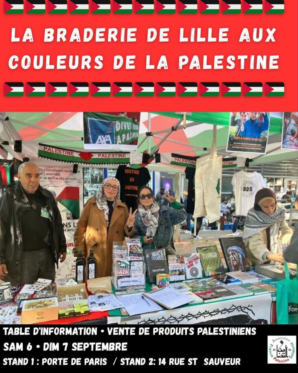 LA BRADERIE DE LILLE AUX COULEURS DE LA PALESTINE