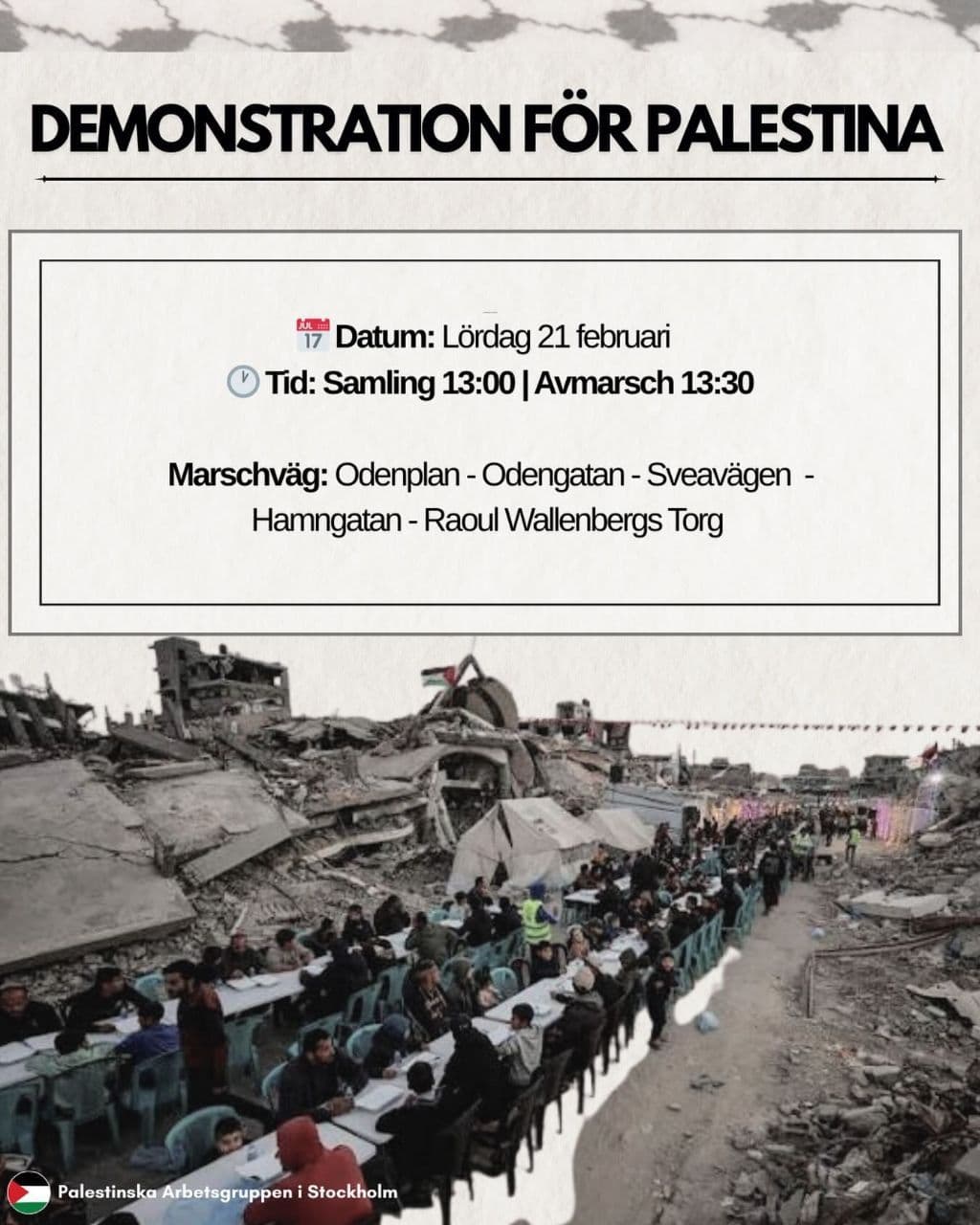 DEMONSTRATION FÖR PALESTINA