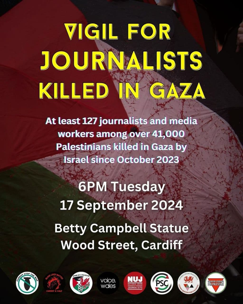 VIGIL FOR JOURNALISTS KILLED IN GAZA