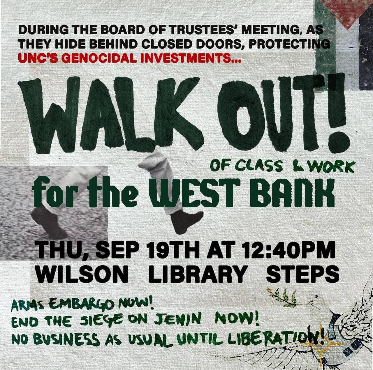 WALK OUT! OF CLASS & WORK for the WEST BANK