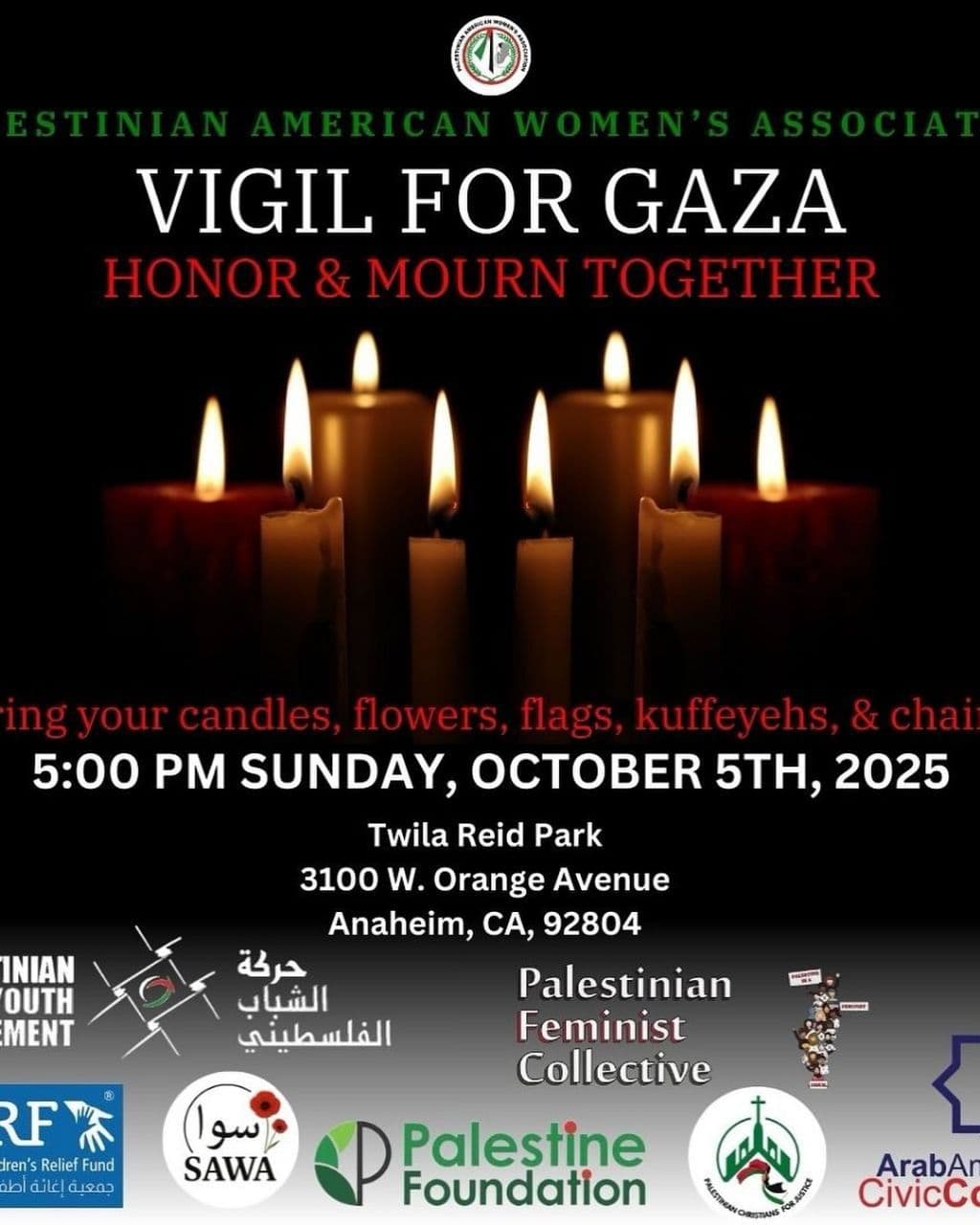 VIGIL FOR GAZA HONOR & MOURN TOGETHER