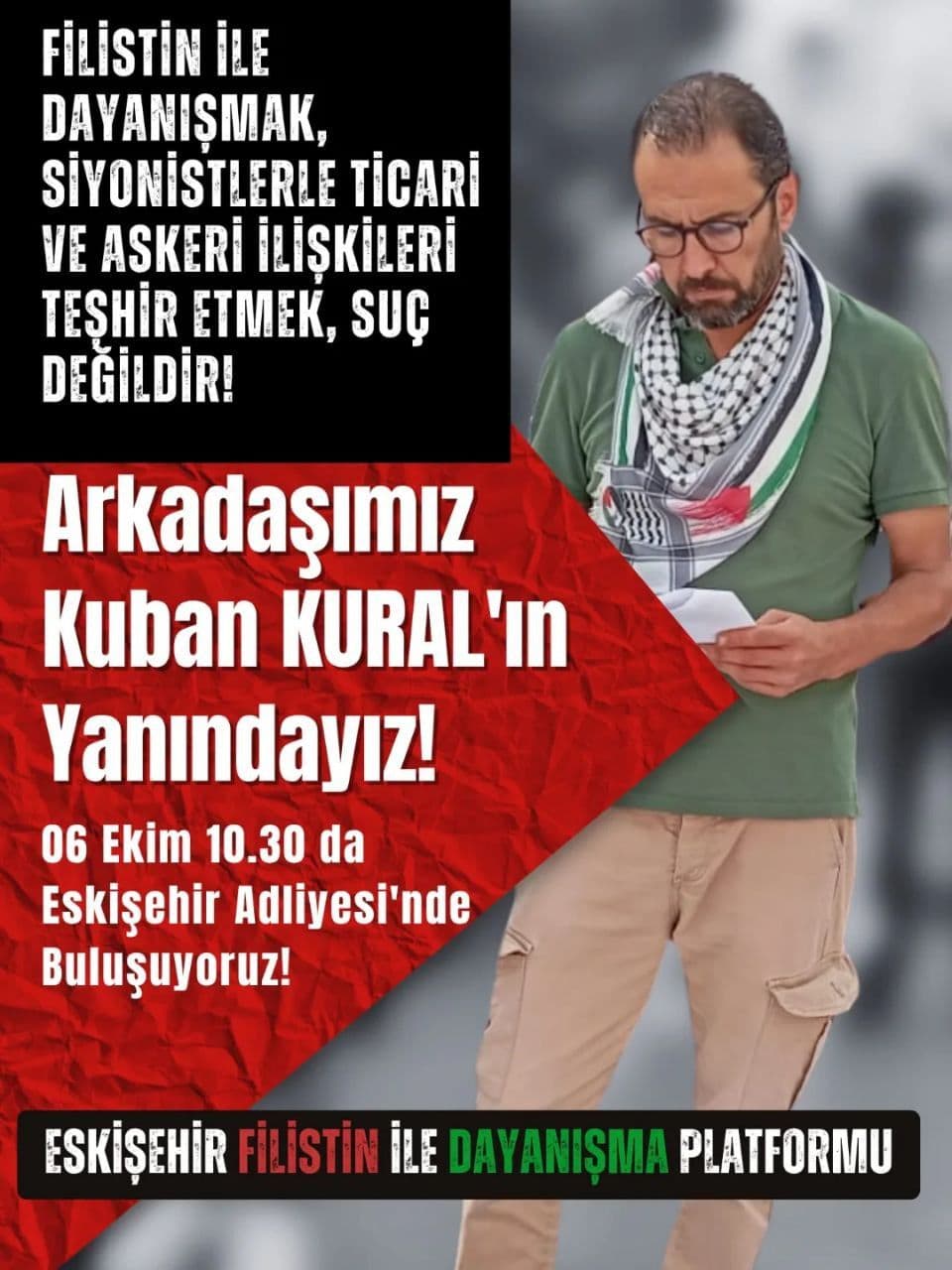 Filistin’le dayanışma suç değildir, suç olan soykırımla işbirliğidir!