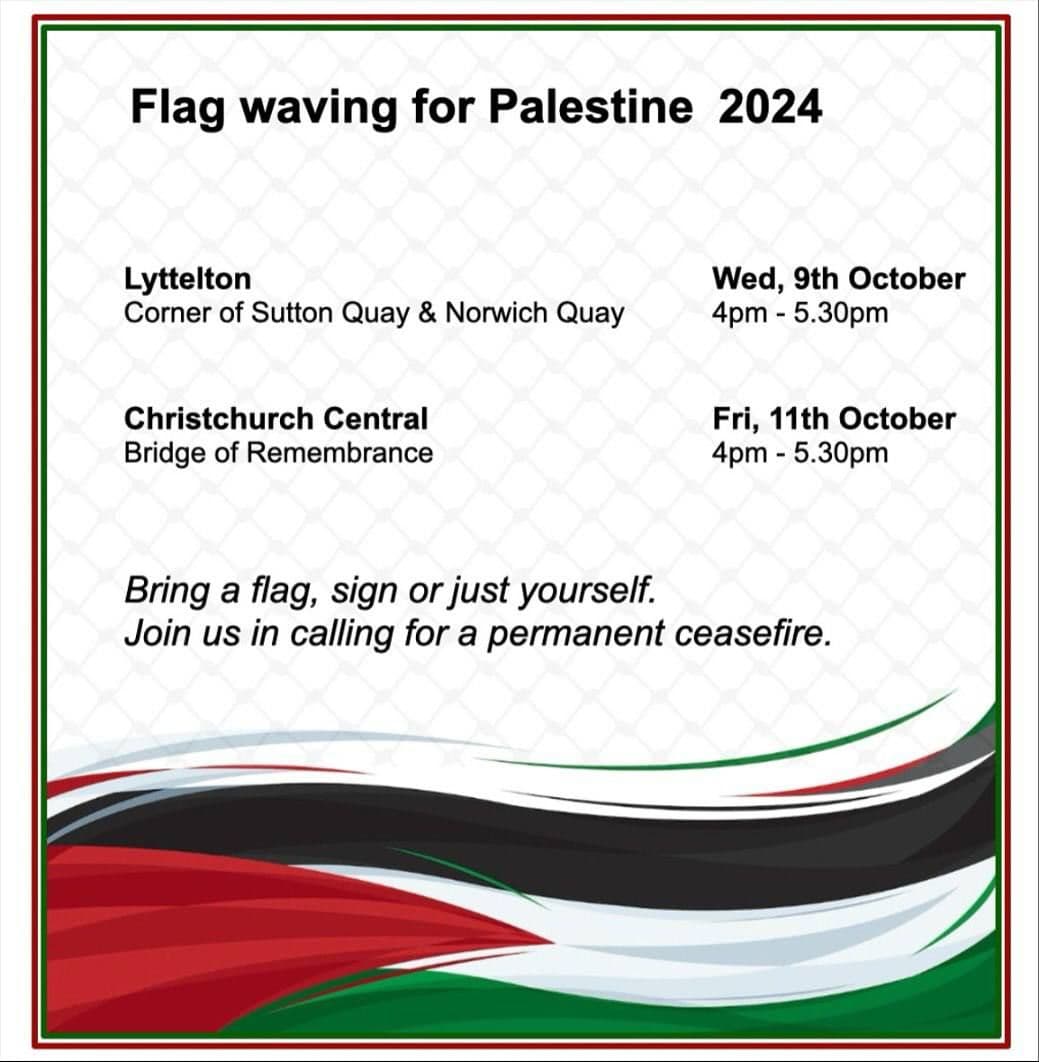 Flag waving for Palestine 2024 \ Lyttelton