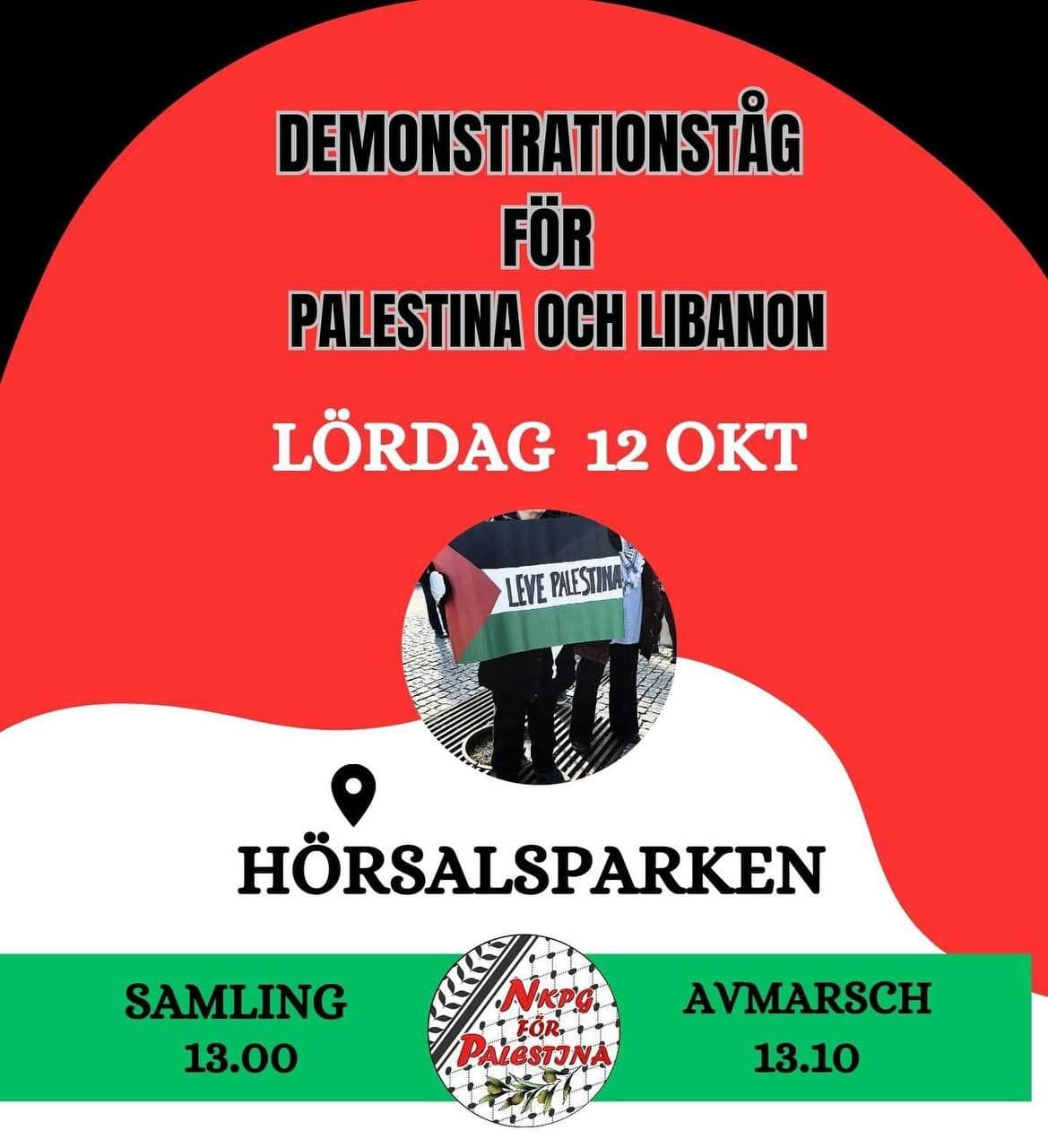 DEMONSTRATIONSTÄG FÖR PALESTINA OCH LIBANON