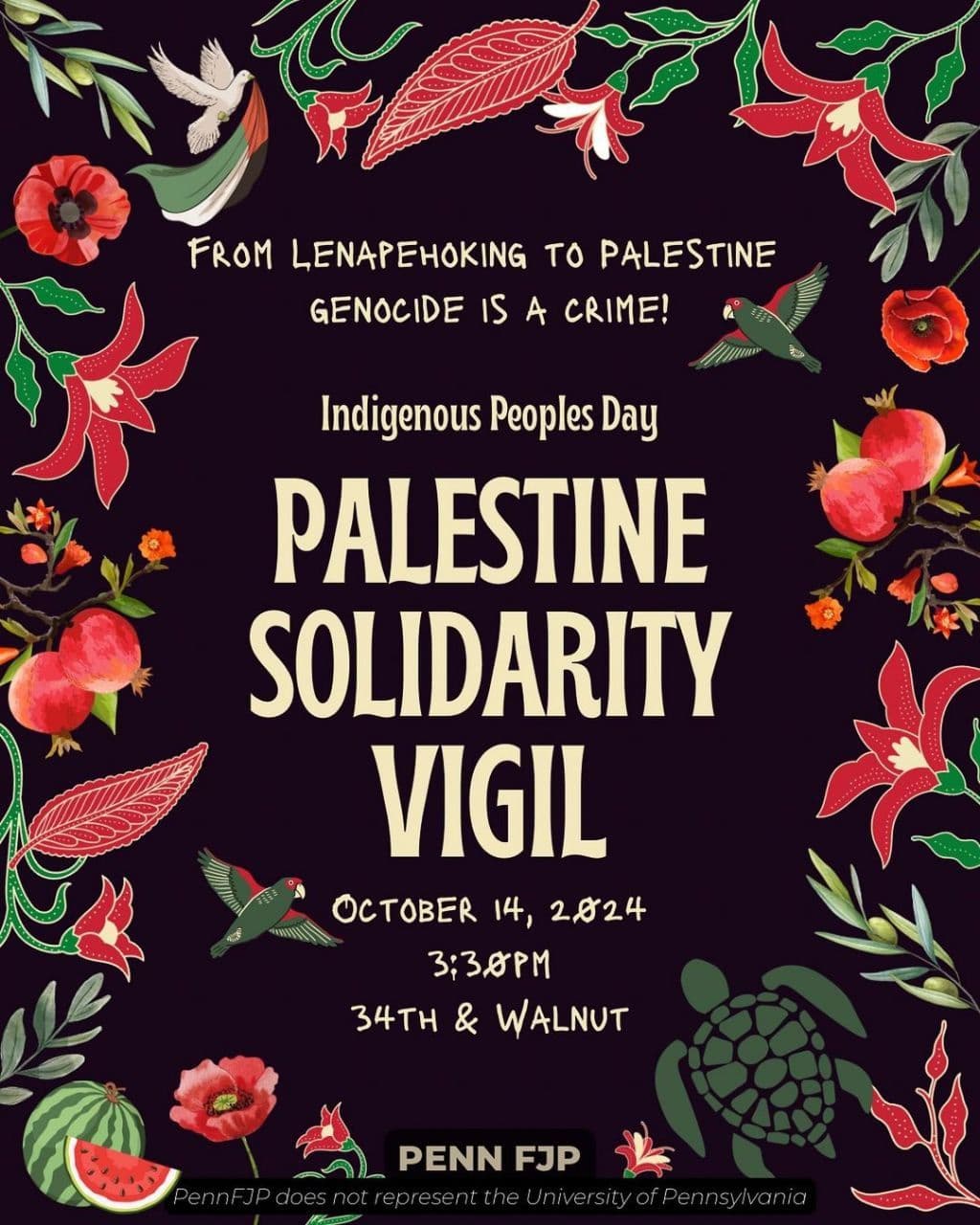 Indigenous Peoples Day PALESTINE SOLIDARITY VIGIL