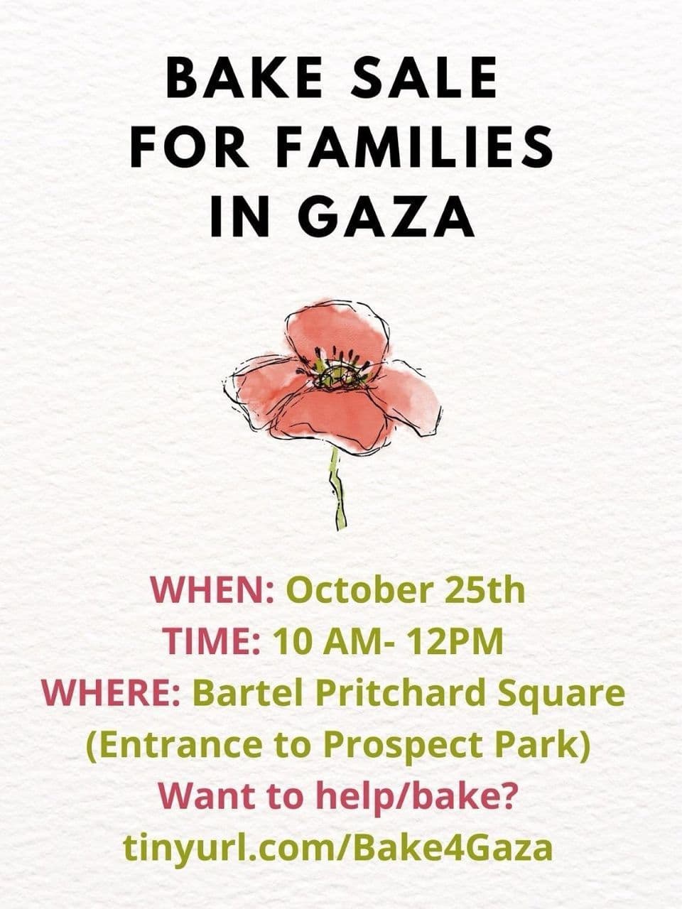 BAKE SALE FOR FAMILIES IN GAZA