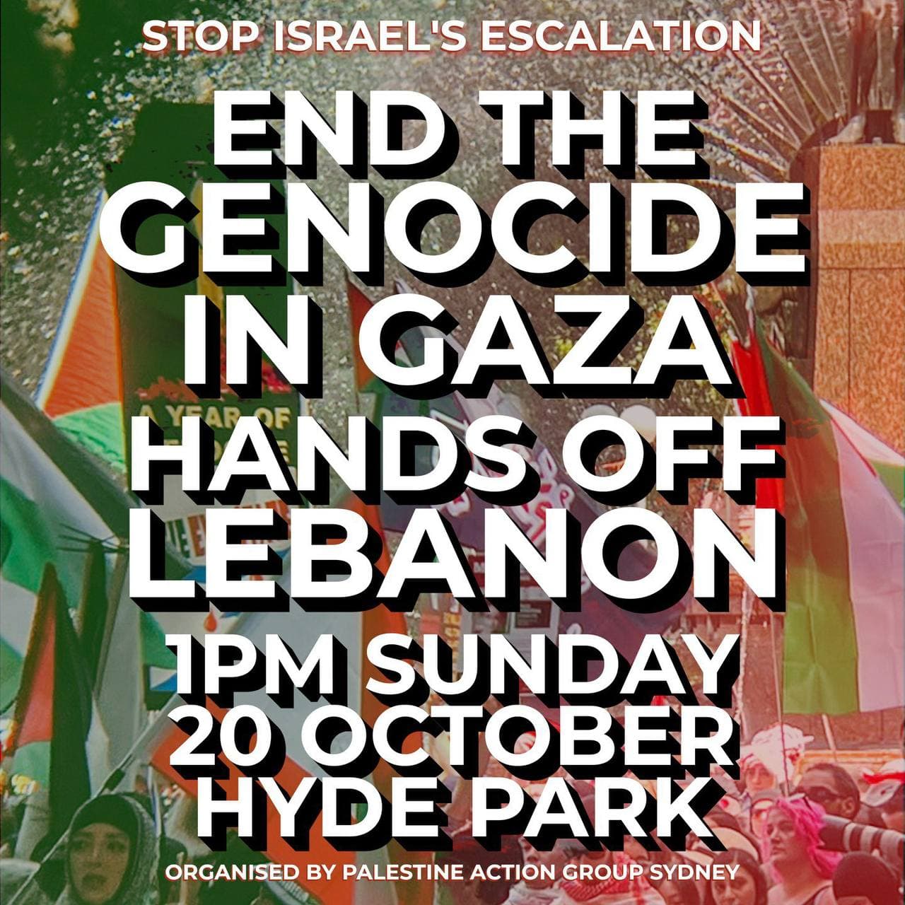 END THE GENOCIDE IN GAZA HANDS OFF LEBANON