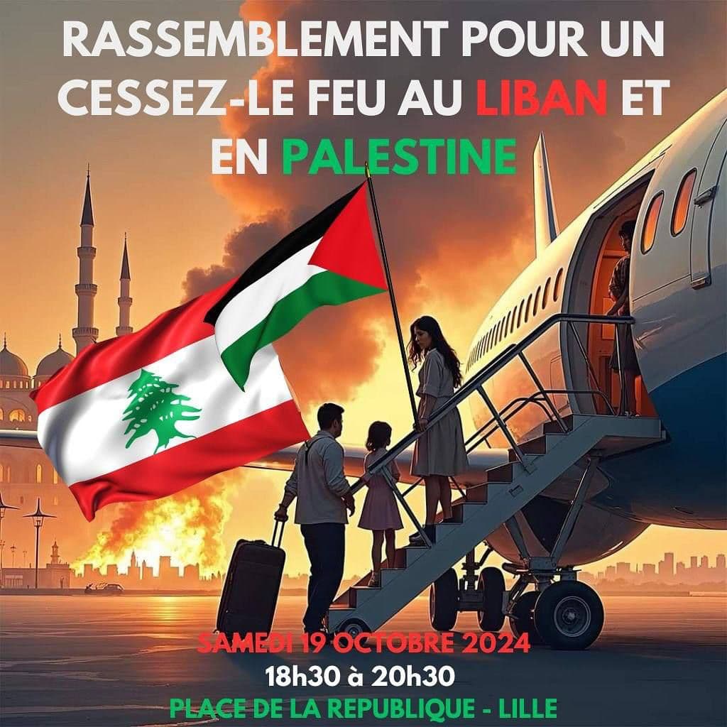 RASSEMBLEMENT POUR UN CESSEZ-LE FEU AU LIBAN ET EN PALESTINE